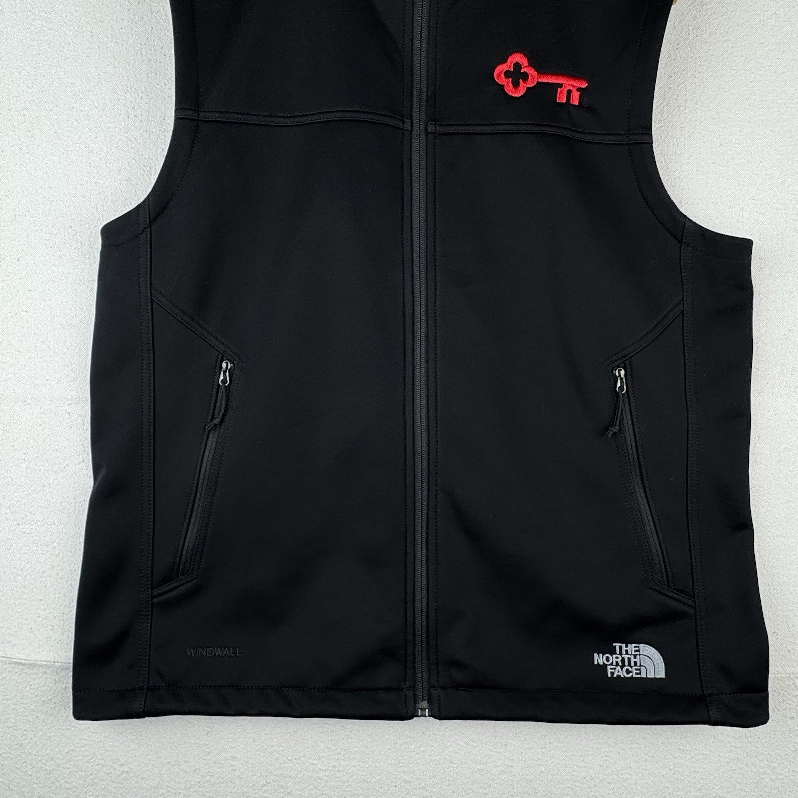 Key Bank North Face Windwall Vest Mens XL Black Full Zip Investment Finance Bank