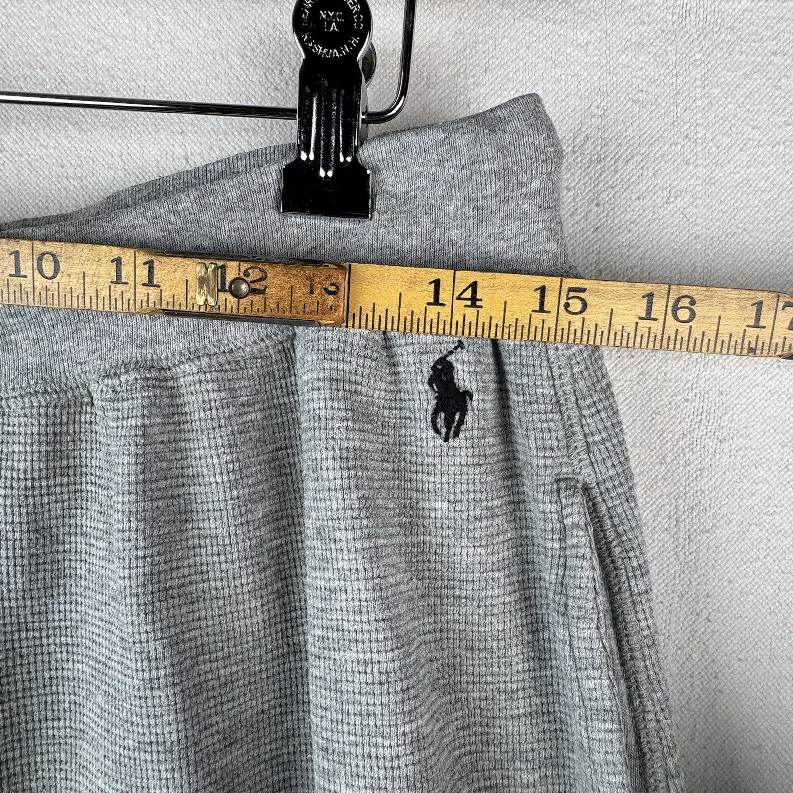 Polo Ralph Lauren Pajama Pants Mens Large Gray Thermal Waffle Knit Sleepwear