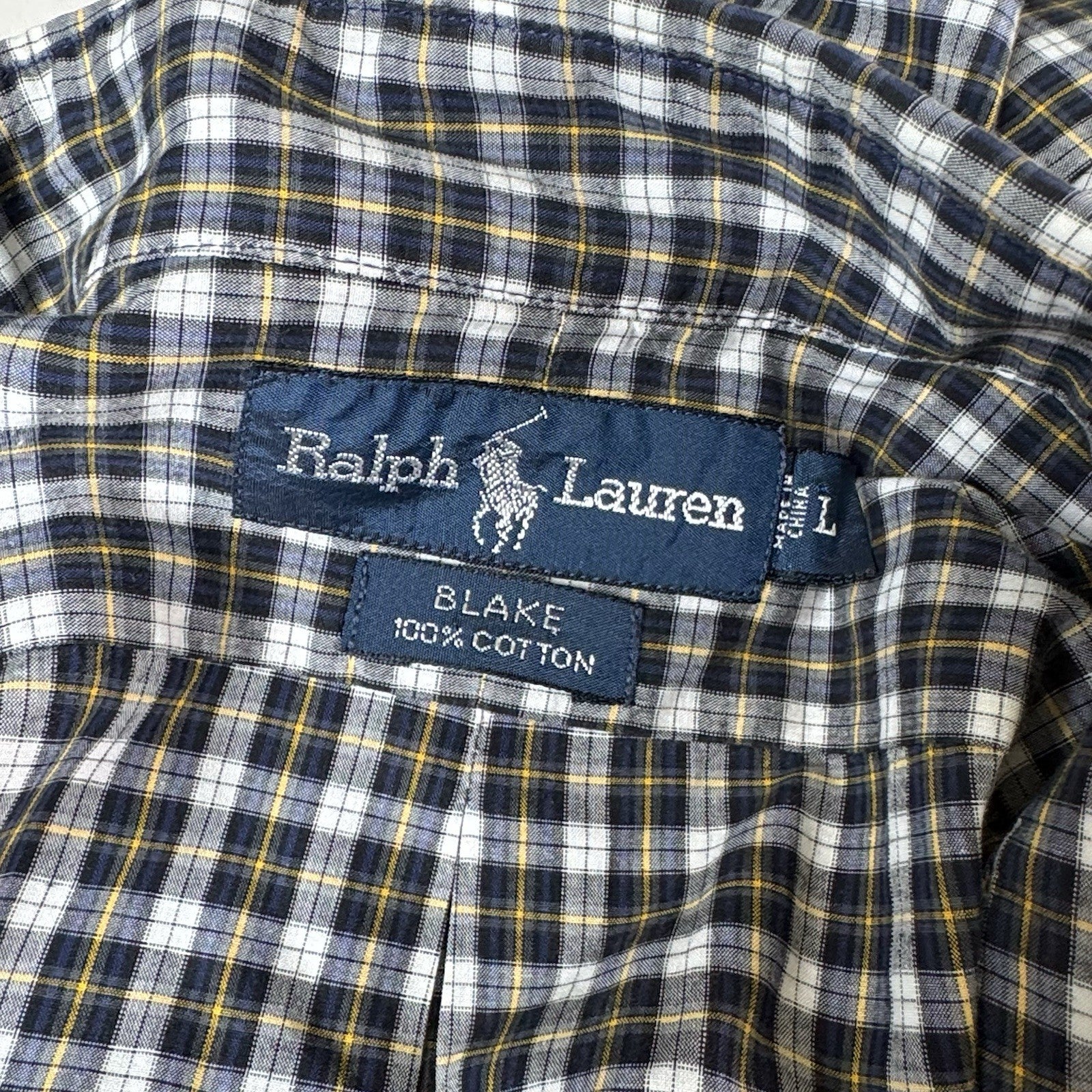 Vintage Polo Ralph Lauren Blake Short Sleeve Shirt Plaid Button Down Men’s Large