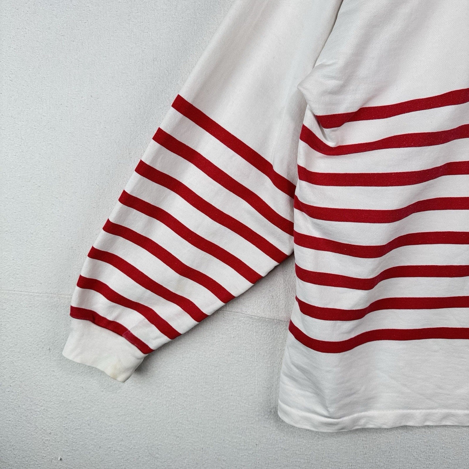 90’s Vtg Gap Red & White Striped Sweatshirt Nautical Flags “Pride” Code XL