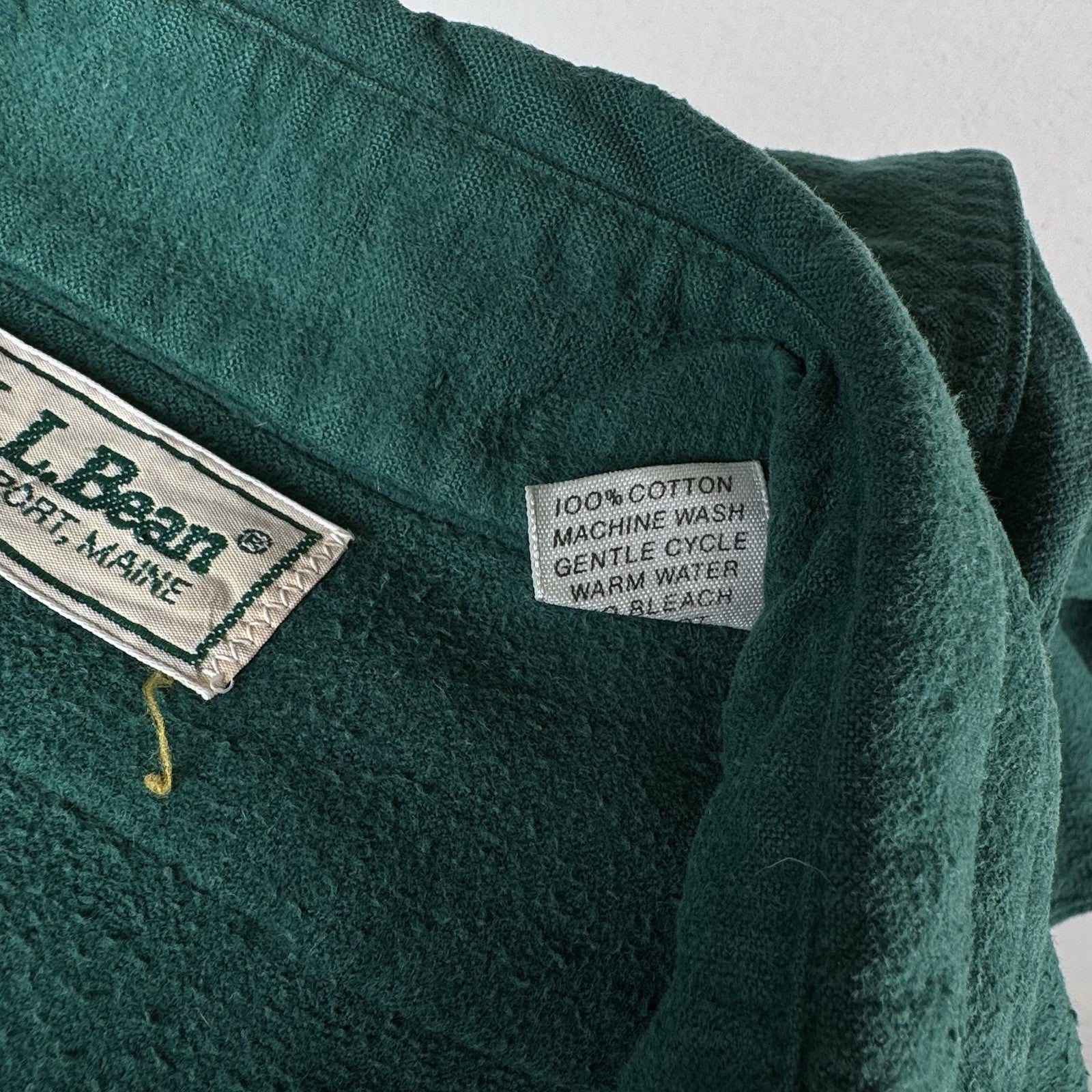 Vintage L.L. Bean Vintage Men’s Large L (16.5) Chamois Shirt Green Heavy Flannel