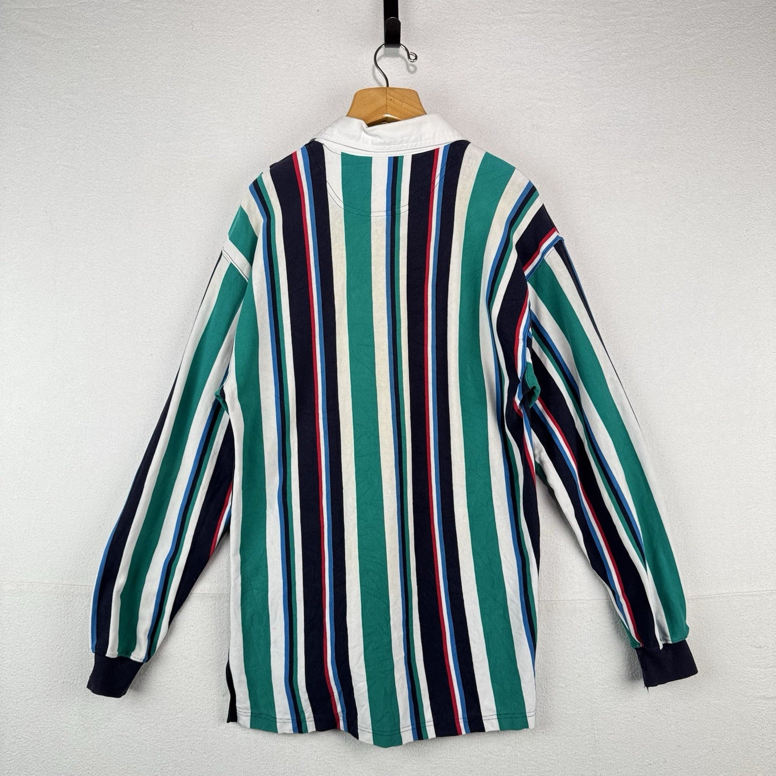 80’s Vtg Jason & Wooley Men’s L Multi Color Striped Rugby Long Sleeve