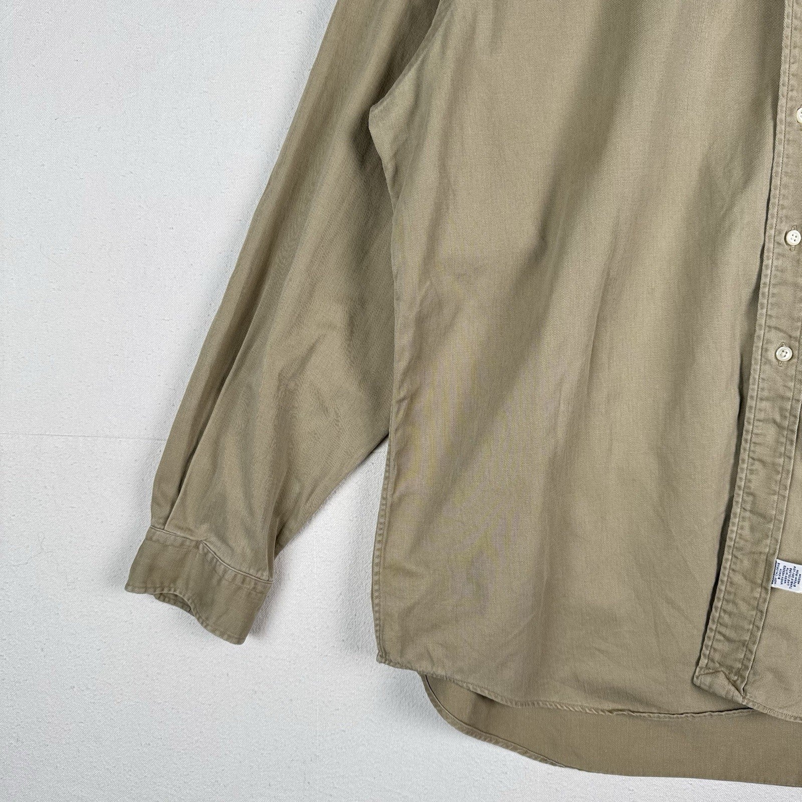 90’s Vintage Polo Ralph Lauren Mens 2XL Tan Khaki Button Down Shirt Made In USA