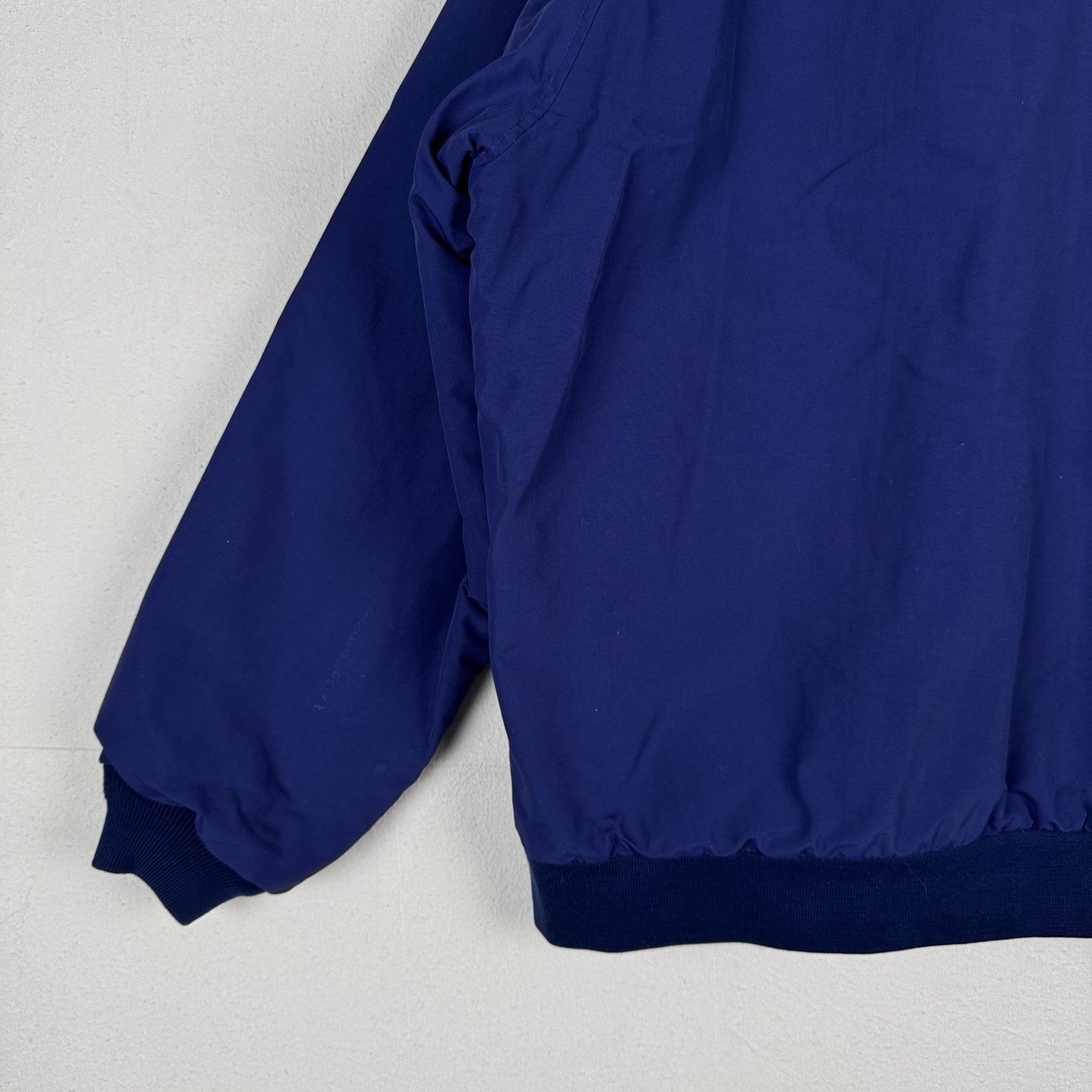Lands' End Fleece Jacket Men’s Large Blue Squall Windcheck Thermolite Insulated
