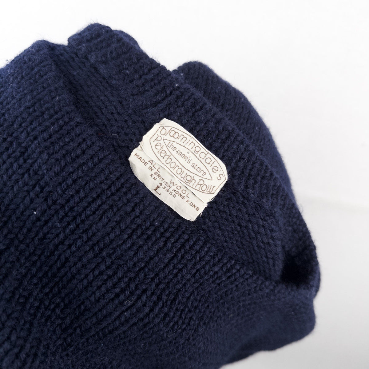 80’s Vtg Peterborough Row X Bloomingdales Boat Neck Wool Heavy Blue Sweater L