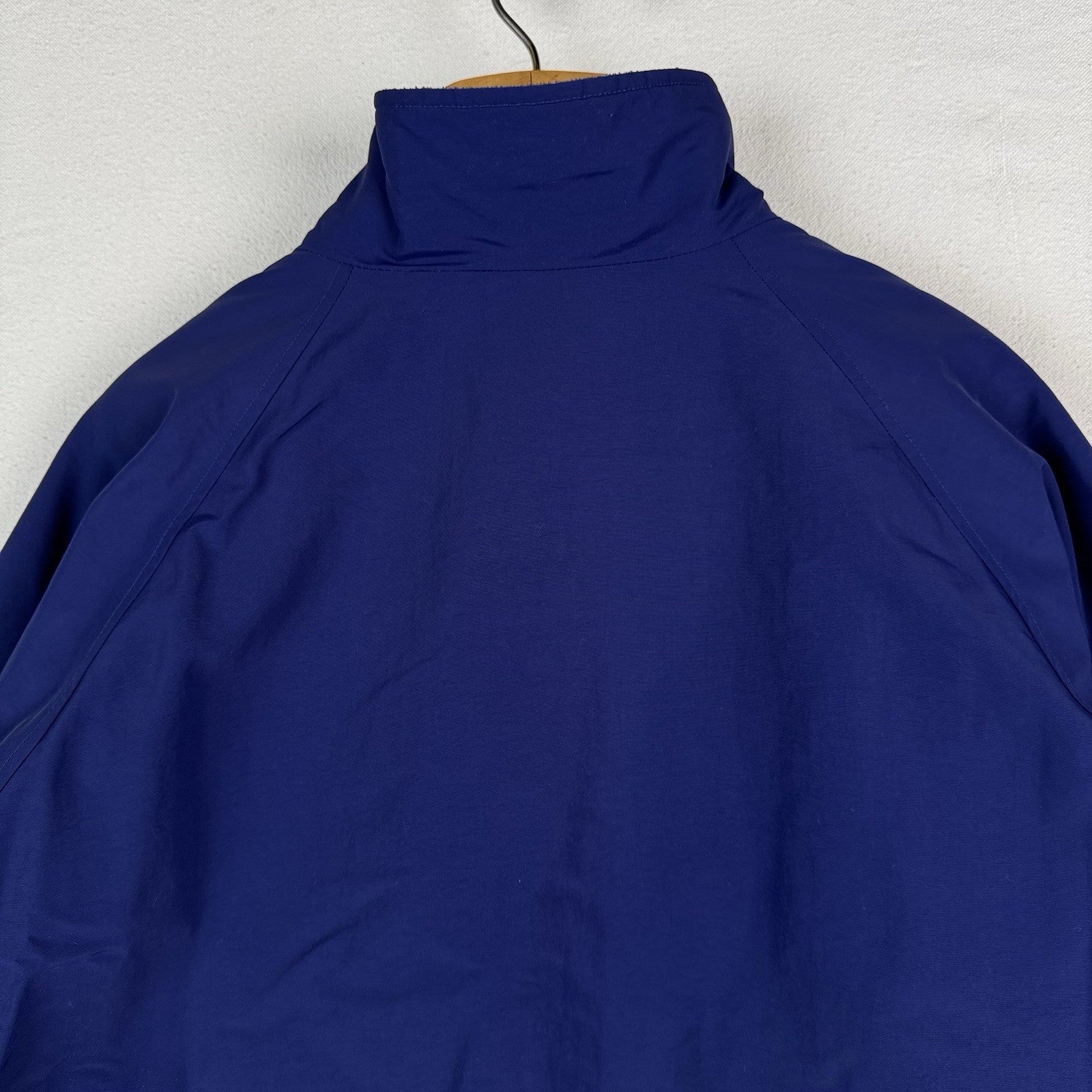 Lands' End Fleece Jacket Men’s Large Blue Squall Windcheck Thermolite Insulated