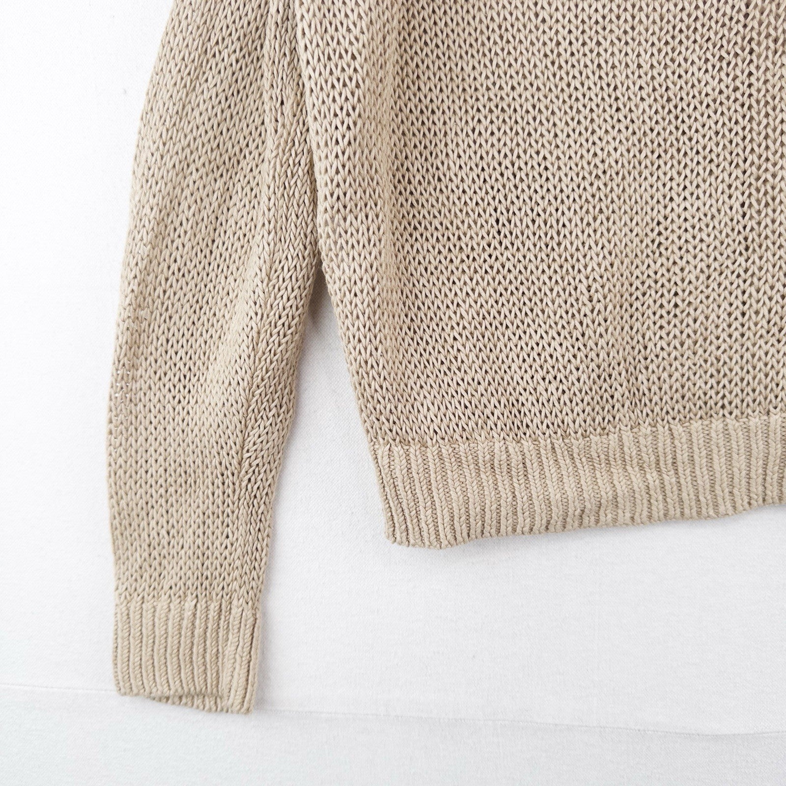 Polo Ralph Lauren Women’s S Tan Beige Linen Knit Button Front Cardigan Sweater
