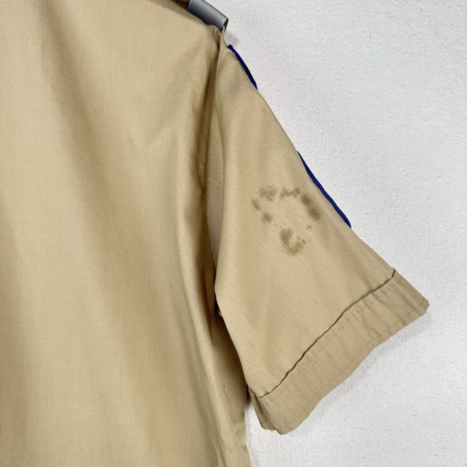 Vtg Boy Scouts of America Shirt Mens L Beige Short Sleeve Made USA Exec *Read