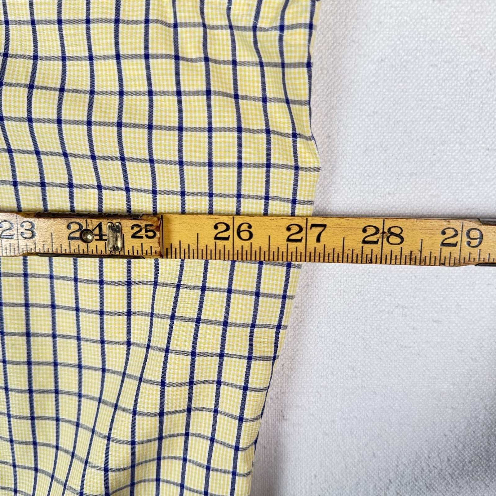 Vintage Ralph Lauren Button Down Blake Shirt Mens XL  SS Yellow Gingham Check