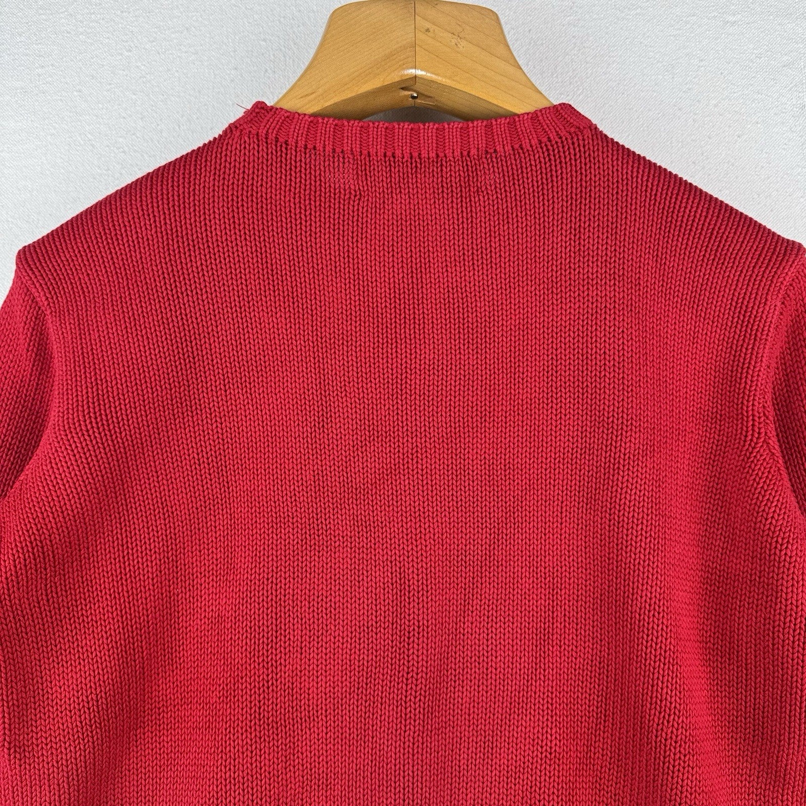 Vintage Ralph Lauren Polo Sport Men’s S 100% Cotton Crewneck Sweater Red
