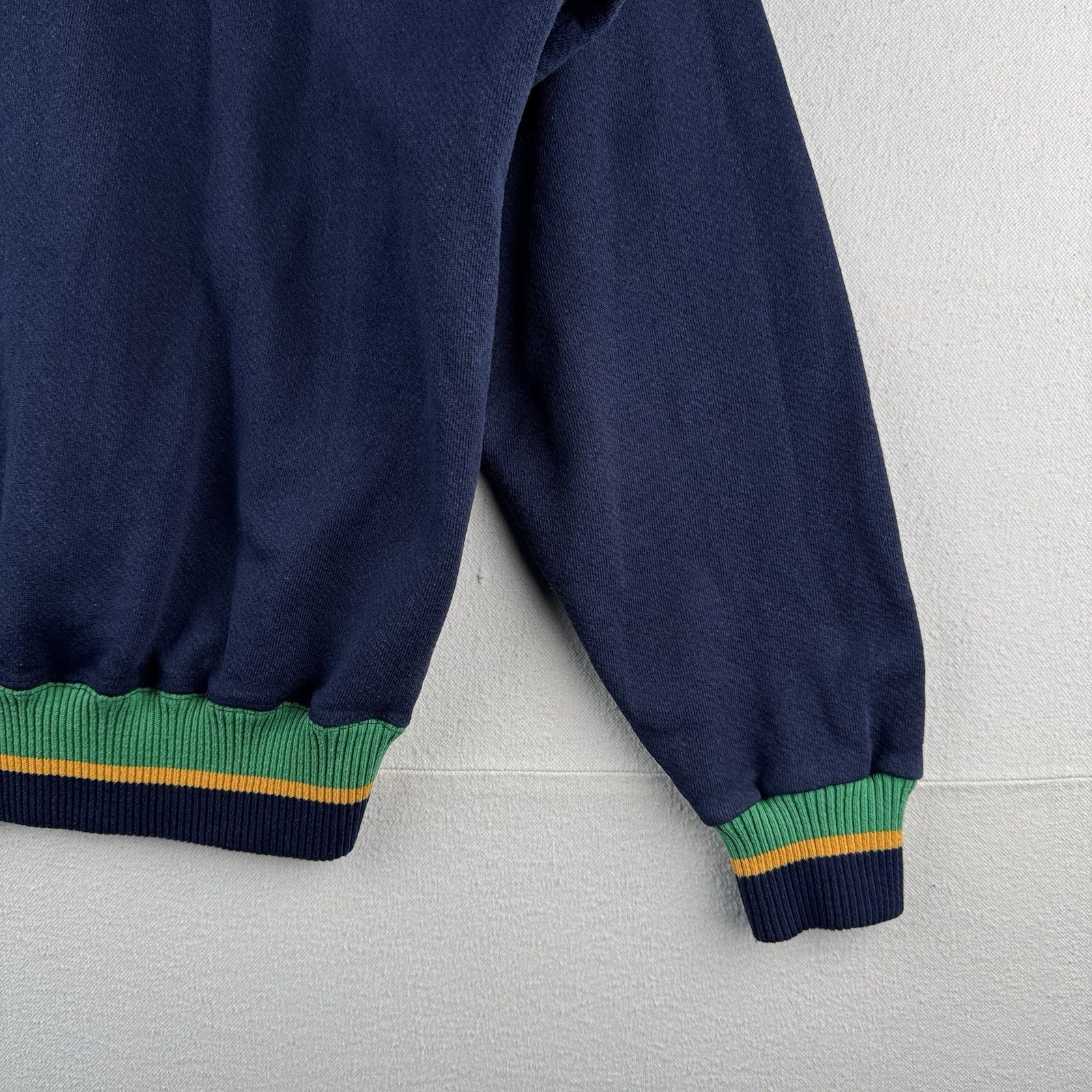 90’s Vintage Notre Dame Fighting Irish Sweatshirt Mens L Blue Green Mock Neck