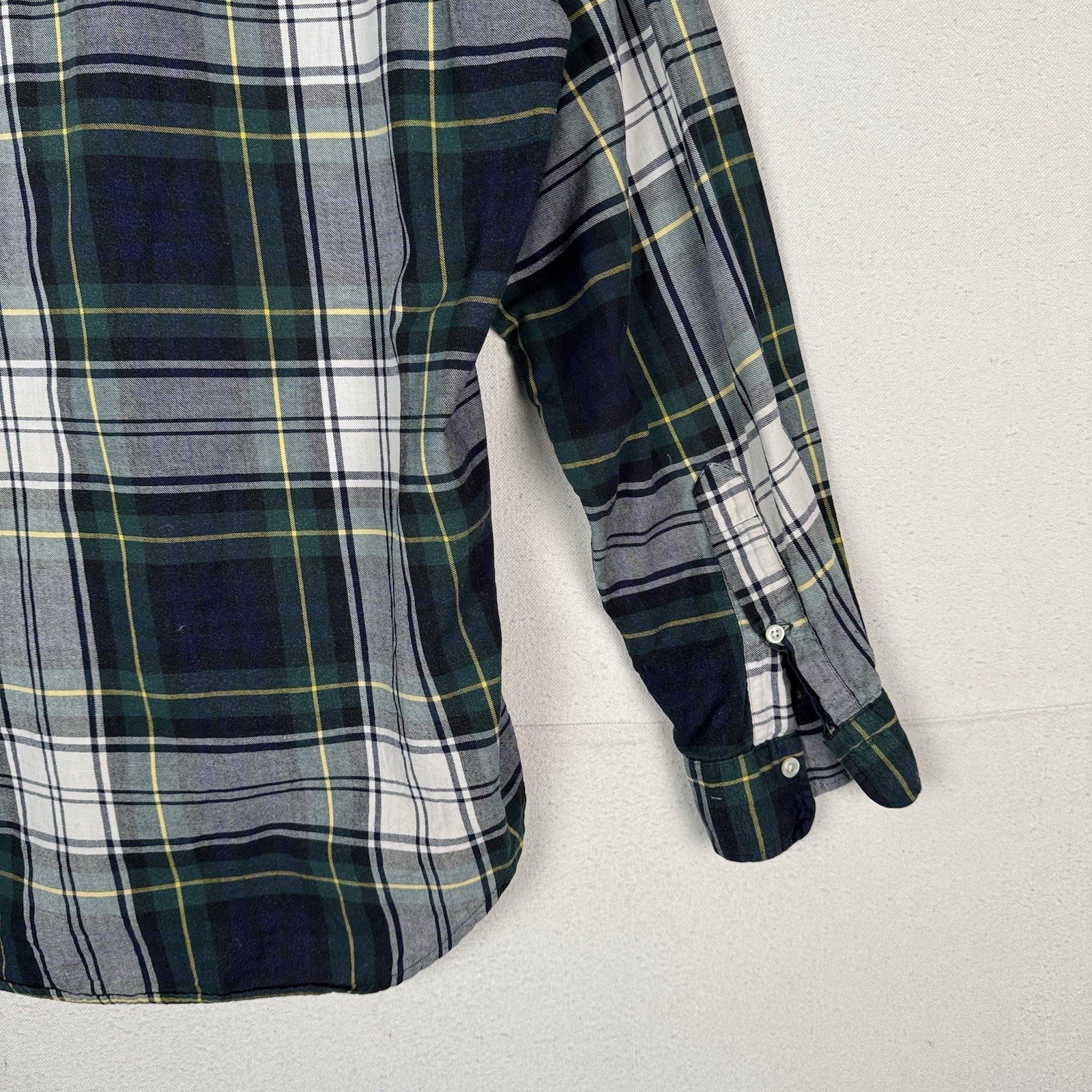 Ralph Lauren Button-Down Shirt Men Large Green Blue Oxford Long Sleeve Cotton