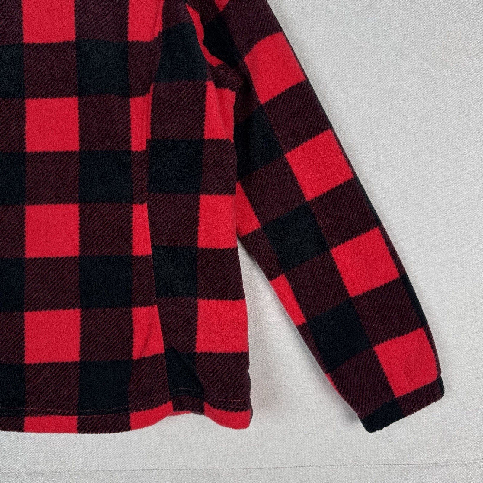 Columbia Women’s Small Buffalo Plaid Fleece Jacket Red Black Full Zip NWT