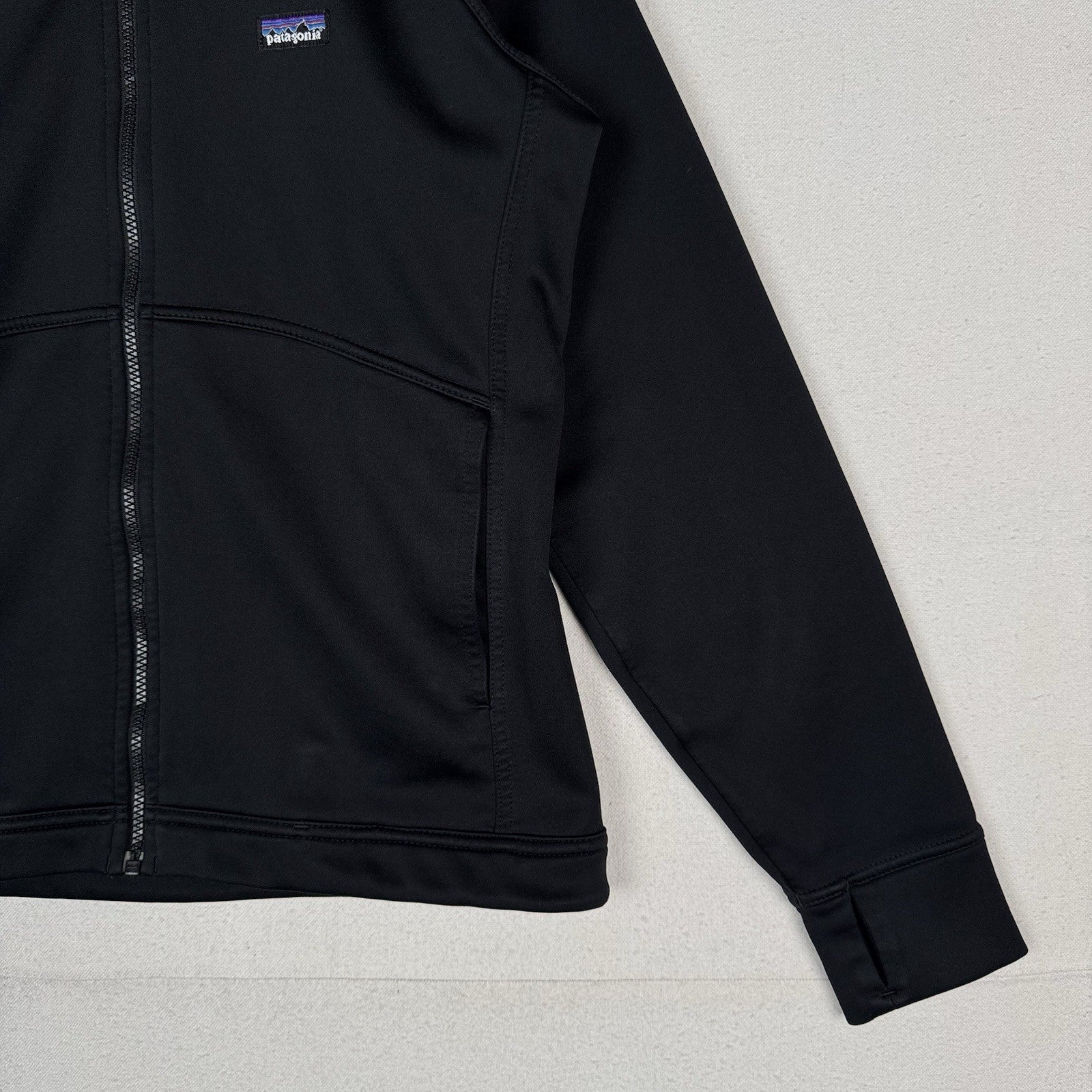 Patagonia Slopestyle Hoodie Black Full Zip Jacket Women's Medium “Booz&Co”