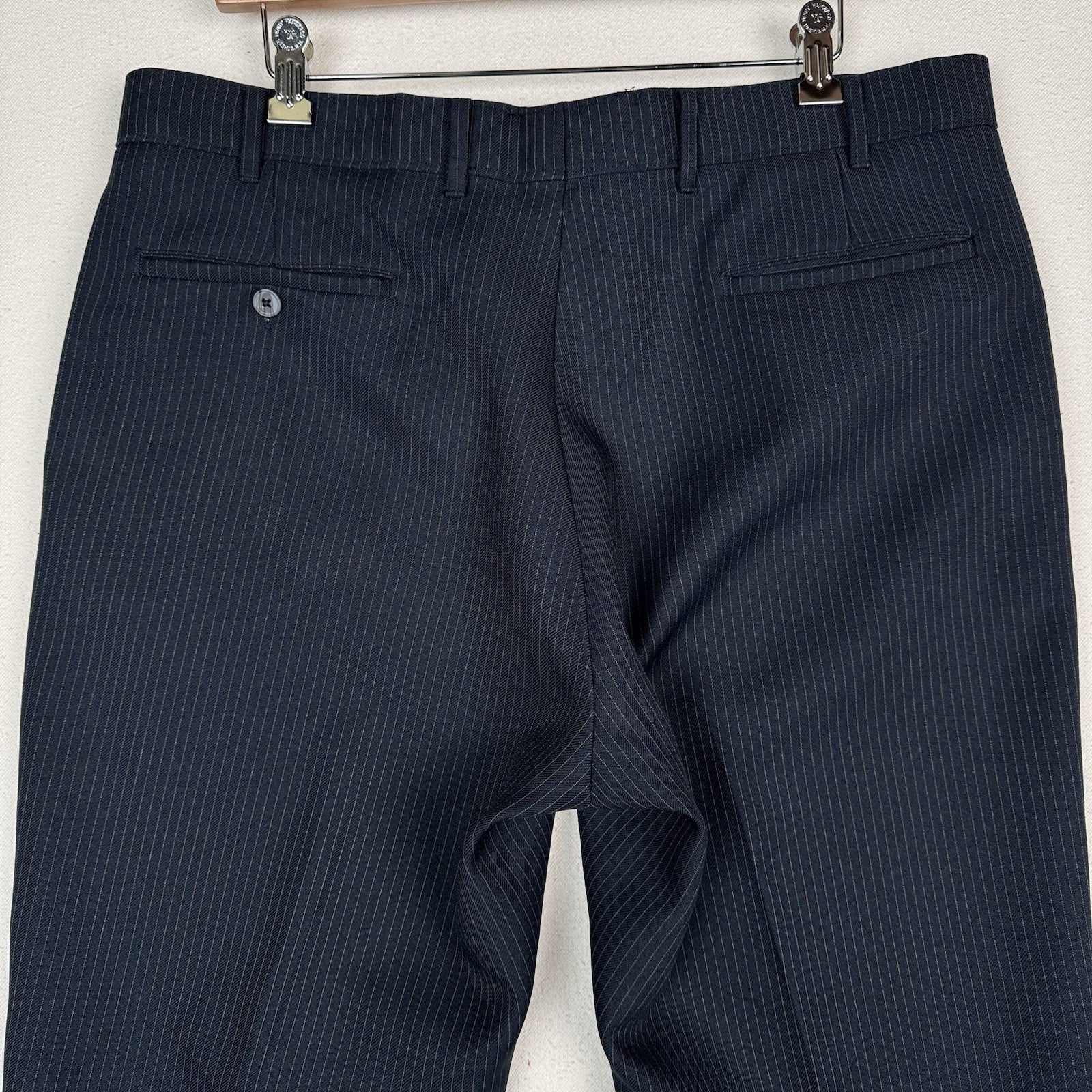 Vintage 70's 80's Levi’s Action Slacks Blue Pinstripe Men’s Fits 38X31 Made USA