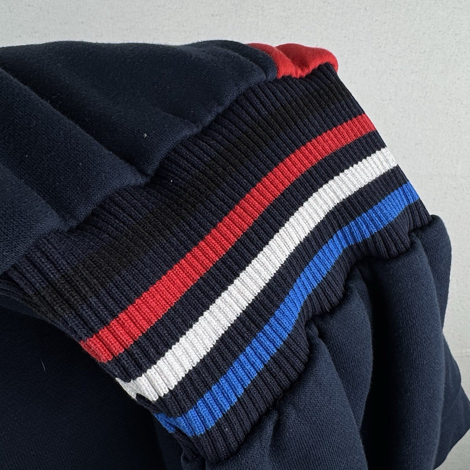 Sergio Tacchini Daniel Navy/White Men's Crew Sweatshirt Vertical Spell-out *Read