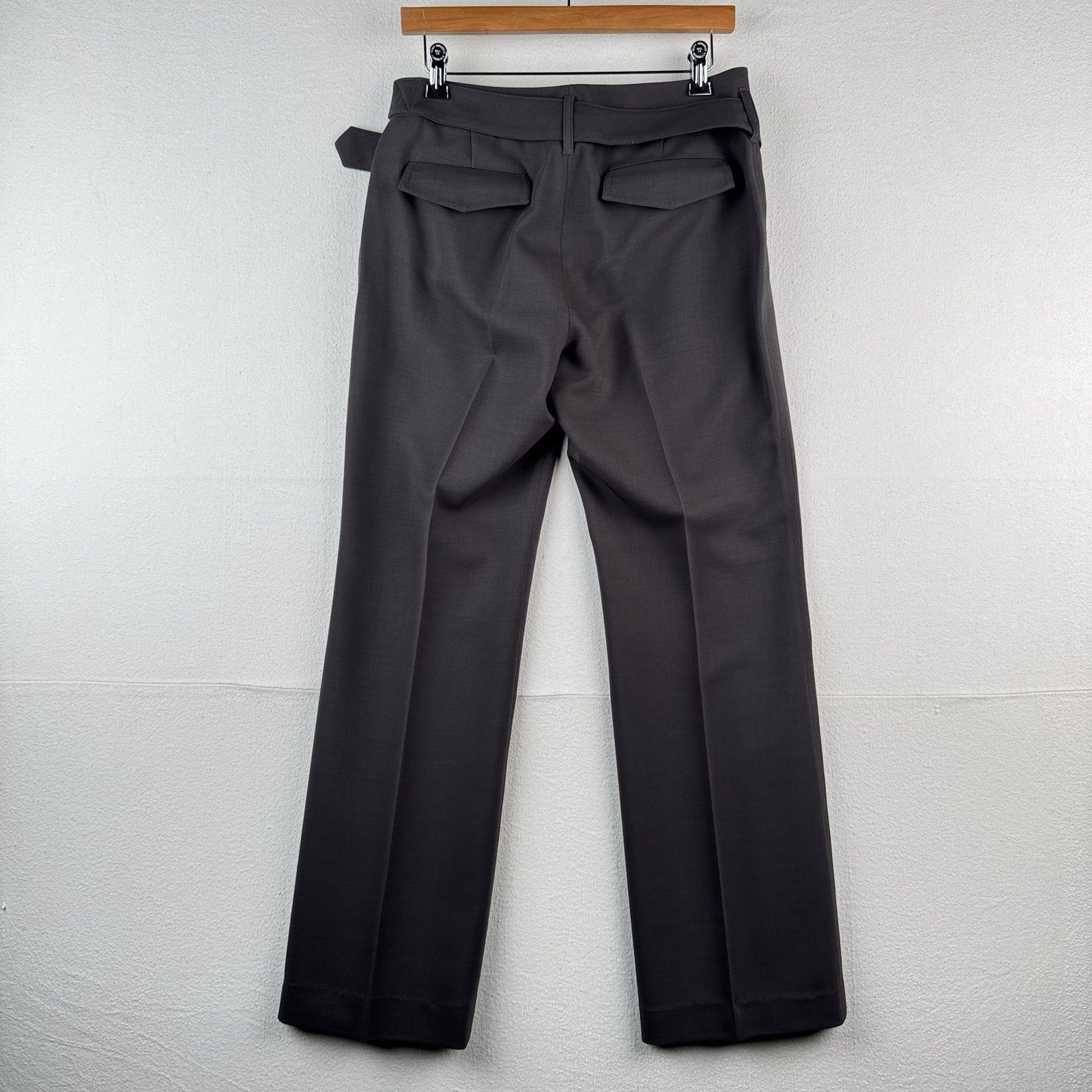 Anne Klein Women’s 6 Belted Pant Suit Two Piece Set Gray Brown Leg=9.5”