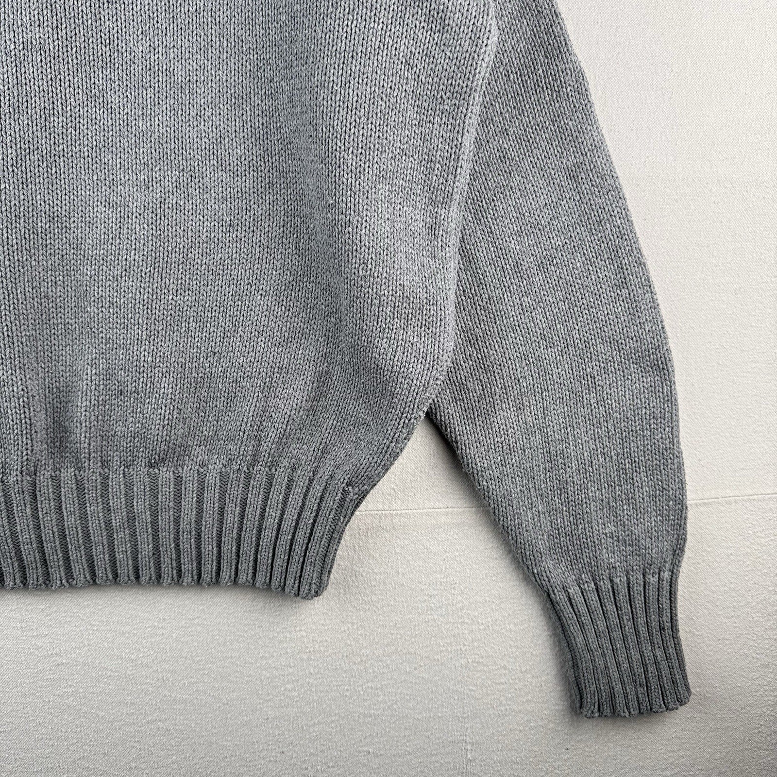 90’s Vintage Polo Ralph Lauren Knit Sweater Men’s XL Gray Cotton Crew Neck