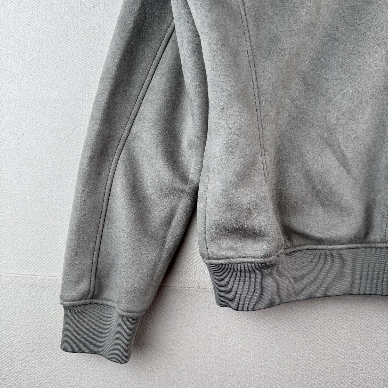 Zara Faux Suede Men’s Large Zip Bomber Jacket Gray