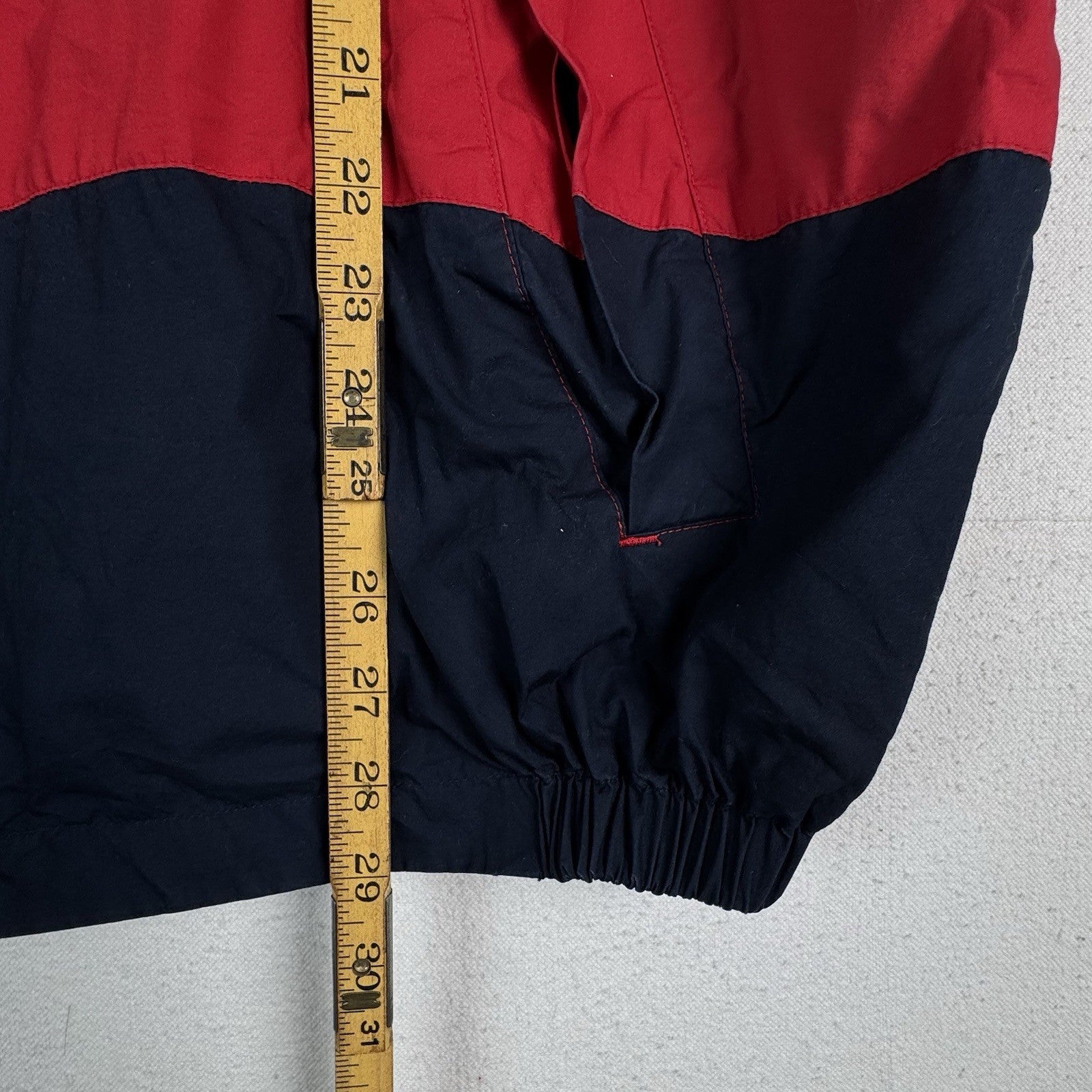 Vintage 90s Nautica Mens L Red Blue Stripe Reversible Sailing Windbreaker Jacket