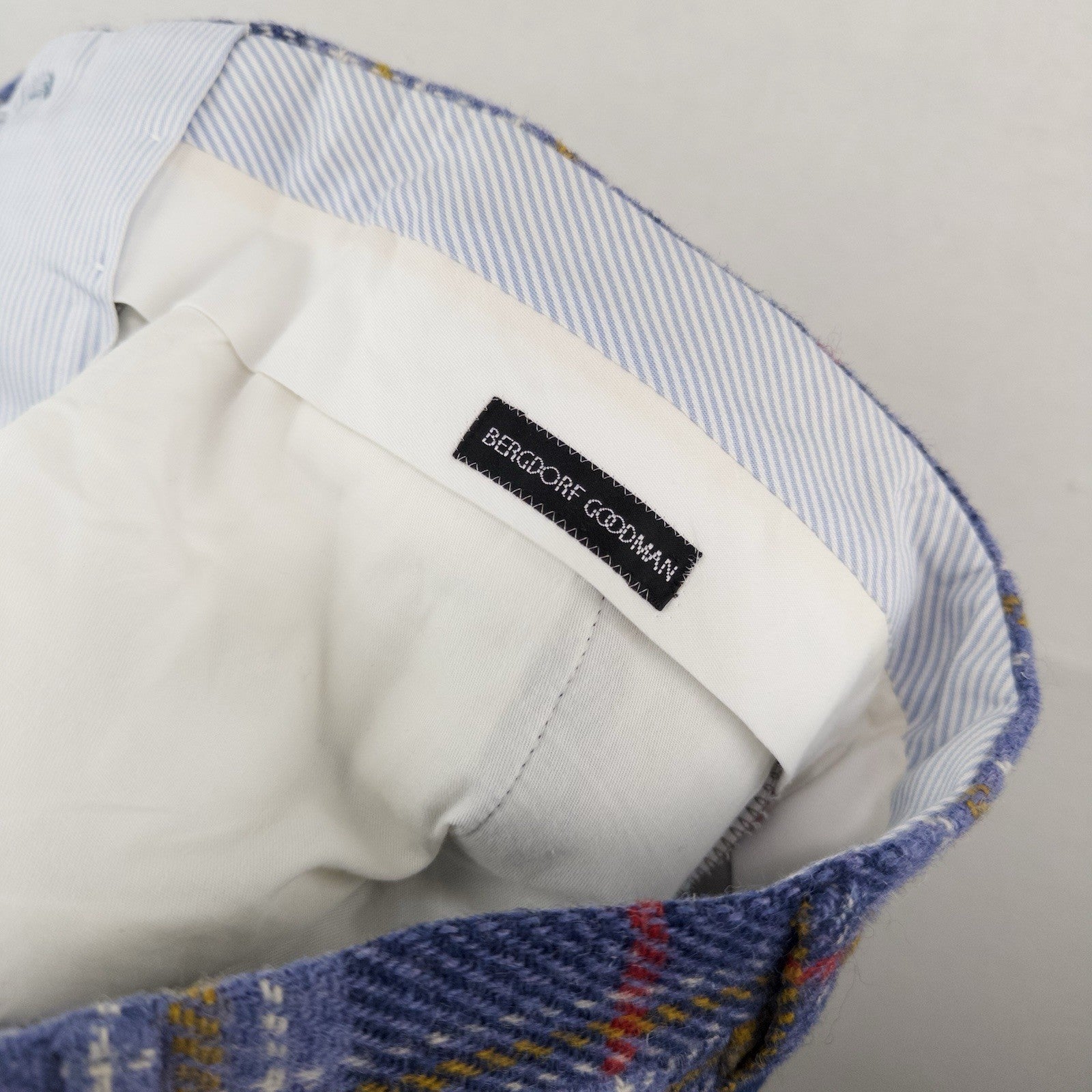 Valentini Bergdorf Goodman Blue Tartan Plaid Wool Trousers Men’s 30x33 Pants 50