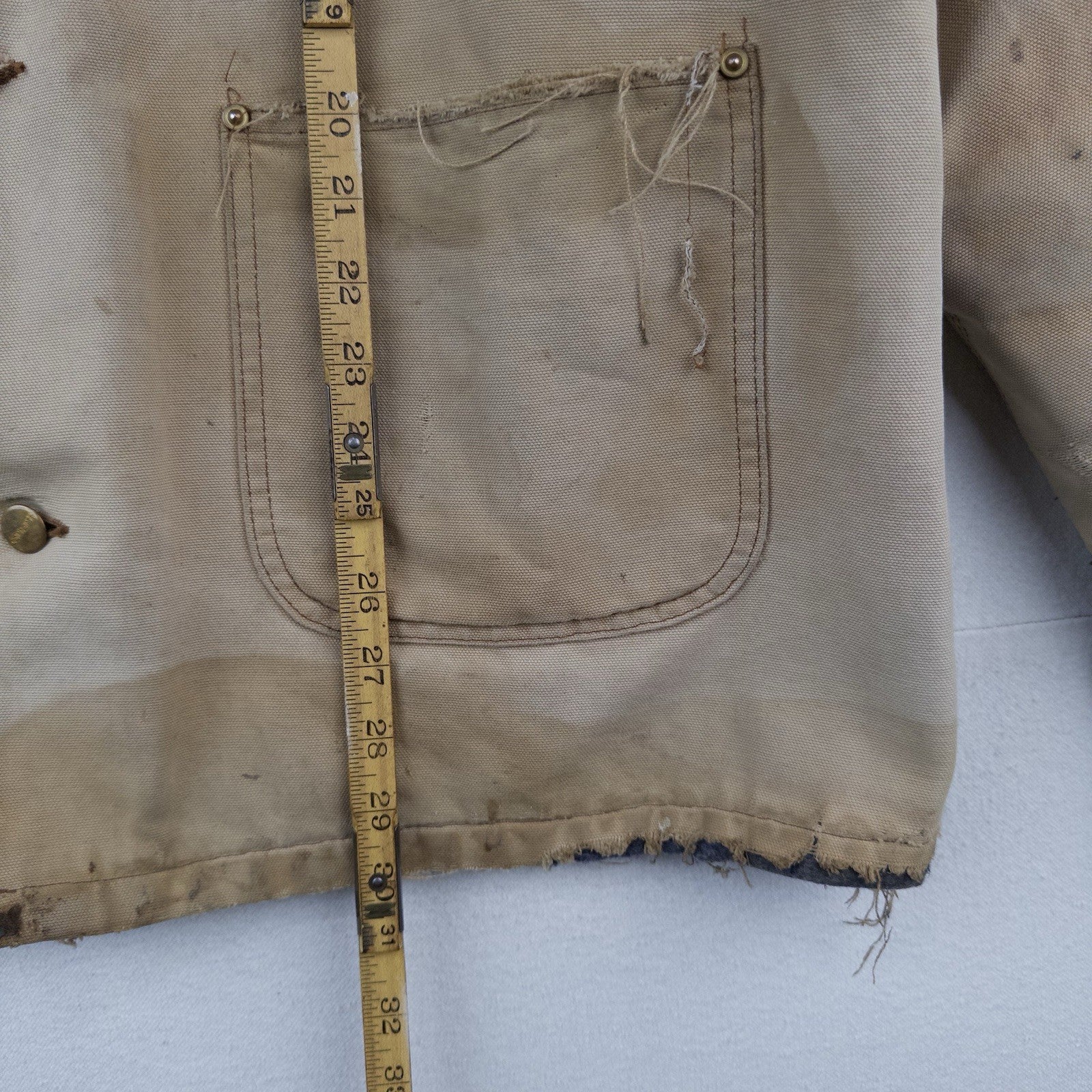 80’s Vtg Carhartt XL (48) Duck Chore Blanket Lined Coat Jacket USA *Distressed