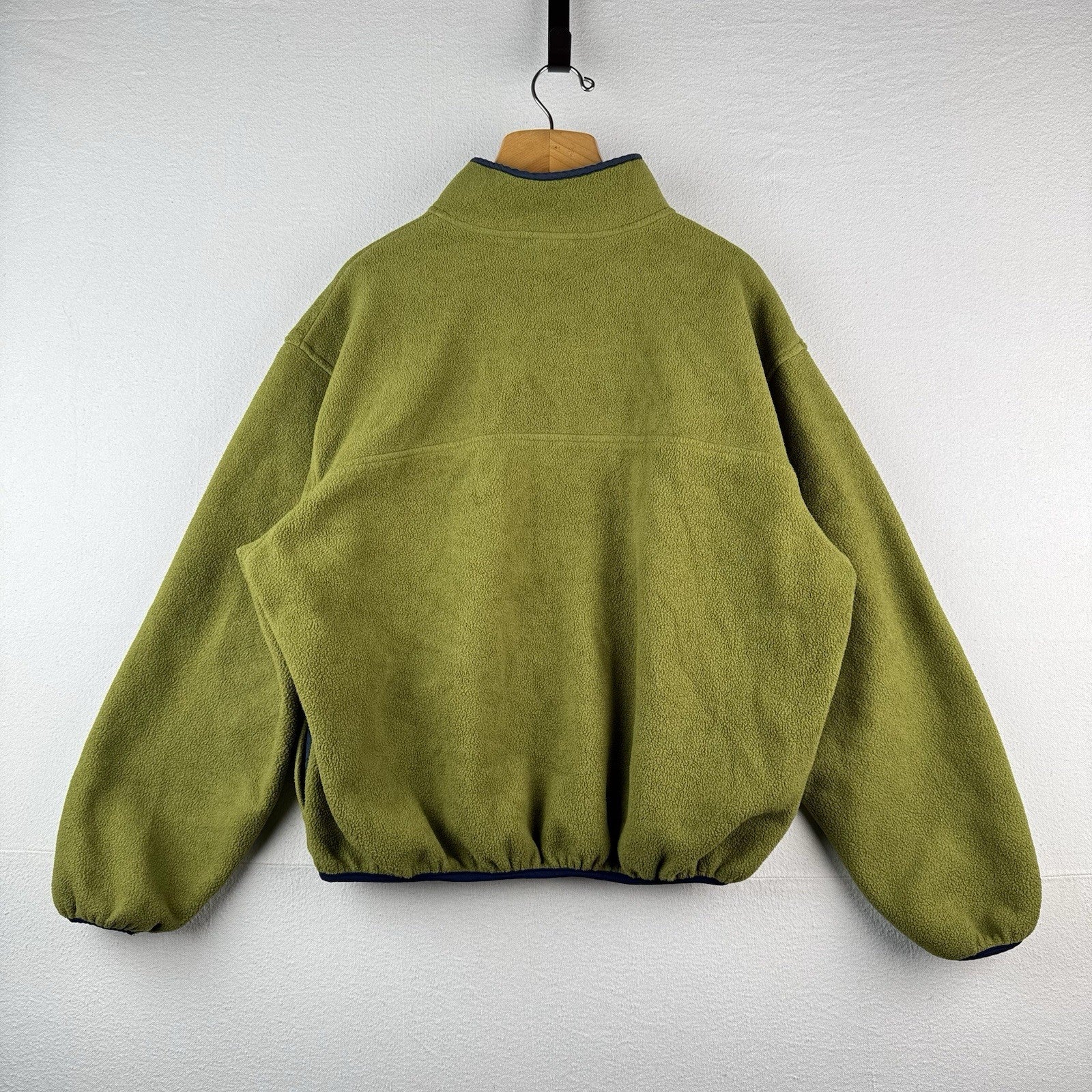 90’s Vtg LL Bean Snap Fleece Pullover Men’s Large Sage Green Jacket Cursive USA