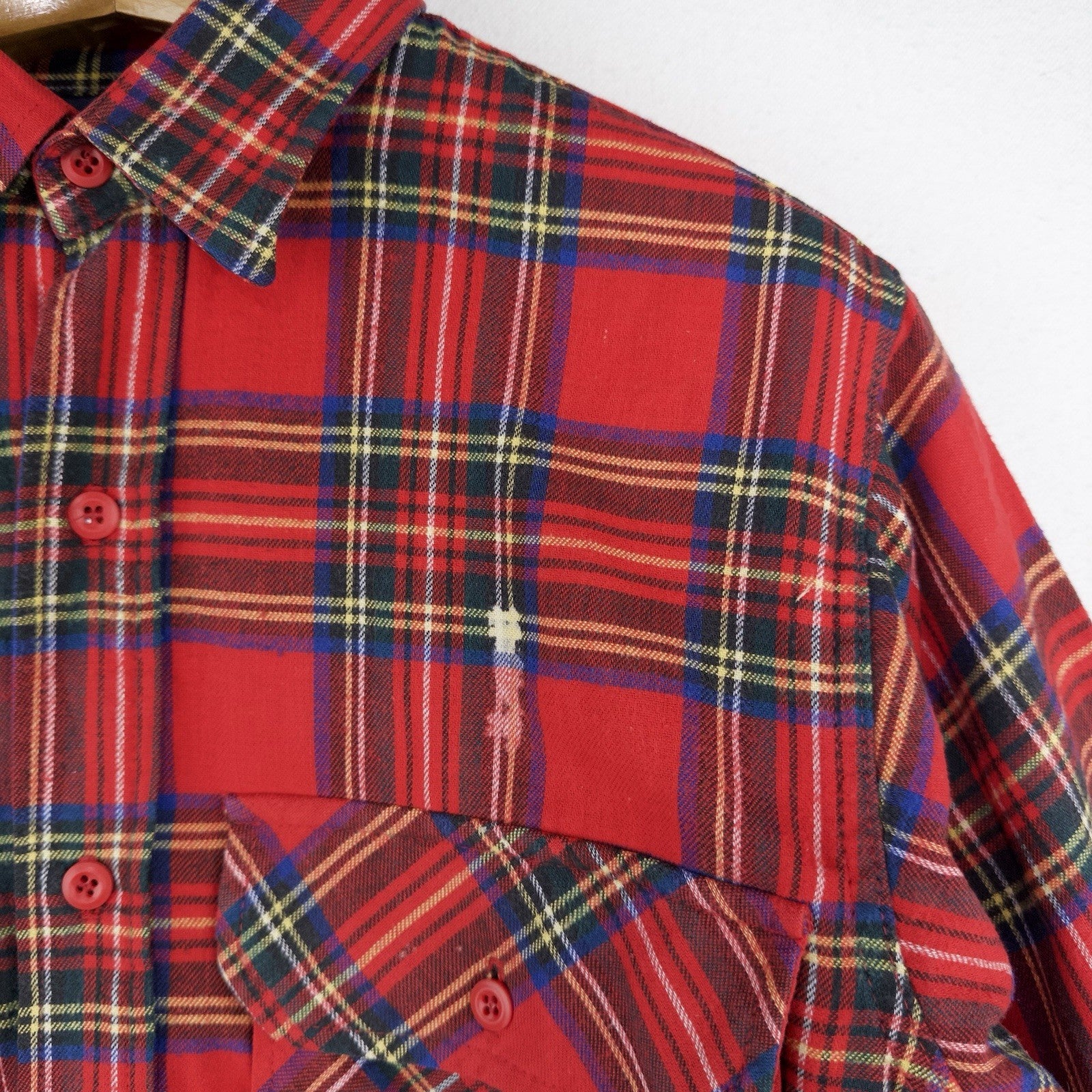 80’s Vtg LL Bean Flannel Lined Jacket Men’s M Red Tartan Plaid Shacket