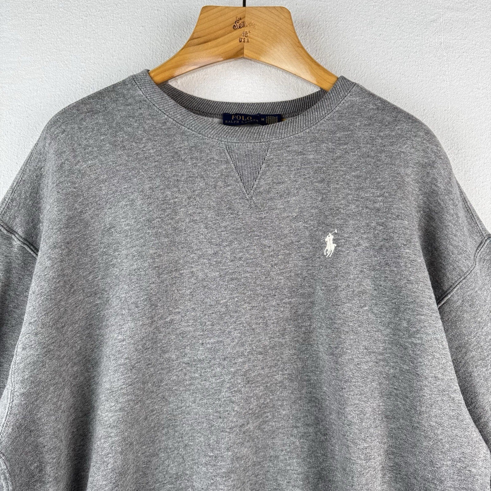 Polo Ralph Lauren Sweatshirt Women’s M Gray Crewneck Pony Logo Fleece *Read
