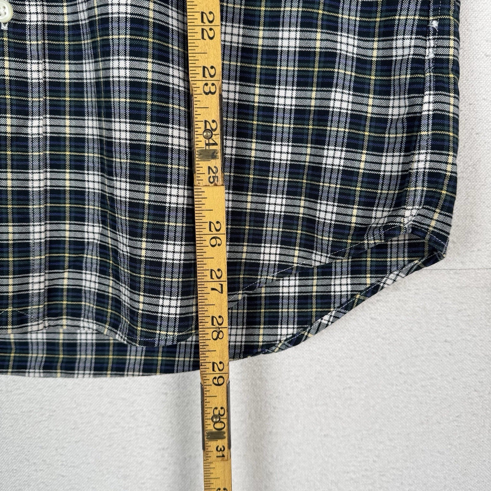 Polo Ralph Lauren Shirt Men’s Classic Fit S Flesh Pony Plaid Button Blue Oxford