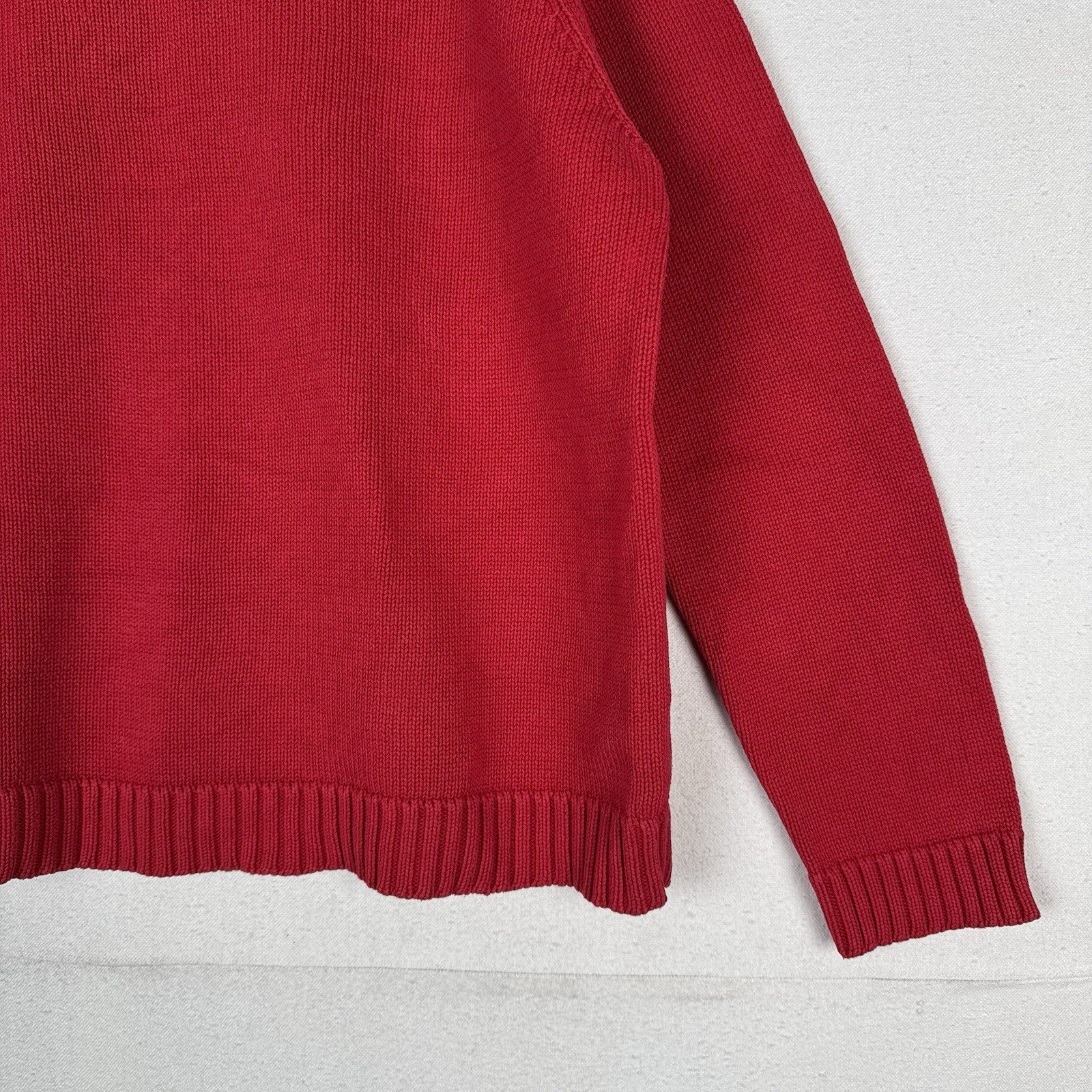 Lauren Ralph Lauren Women’s Red Roll Neck Sweater Cotton Knit Raglan Large