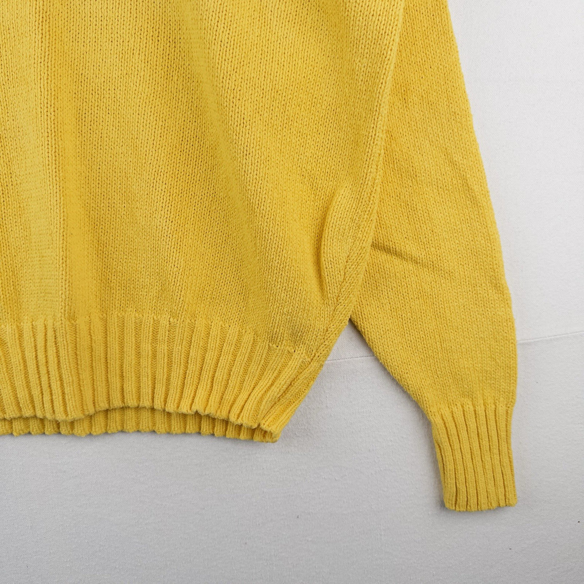 90’s Vtg Polo Ralph Lauren Chunky Yellow Cotton Sweater Men’s 2XL