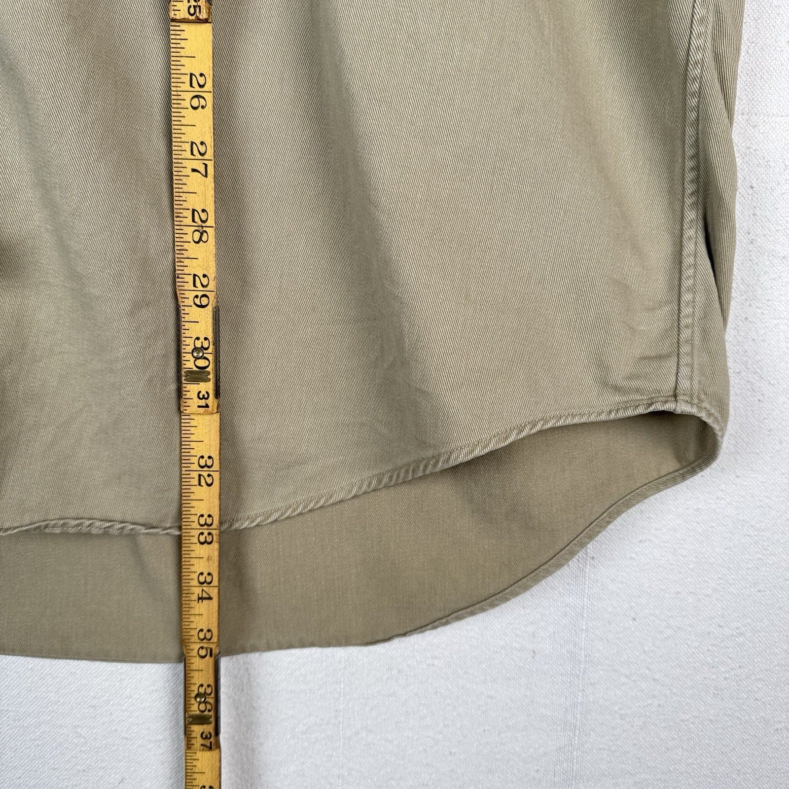 90’s Vintage Polo Ralph Lauren Mens 2XL Tan Khaki Button Down Shirt Made In USA