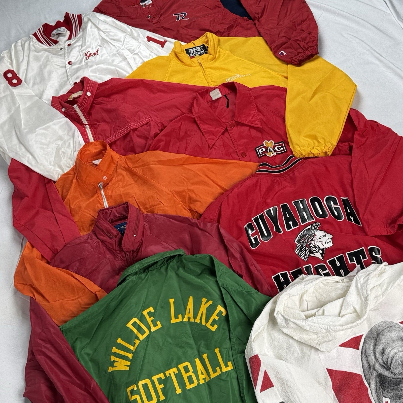 Lot of 10 Vintage 80s, 90s, 00s Windbreaker & Jacket Wholesale Box S,M,L,XL,2XL