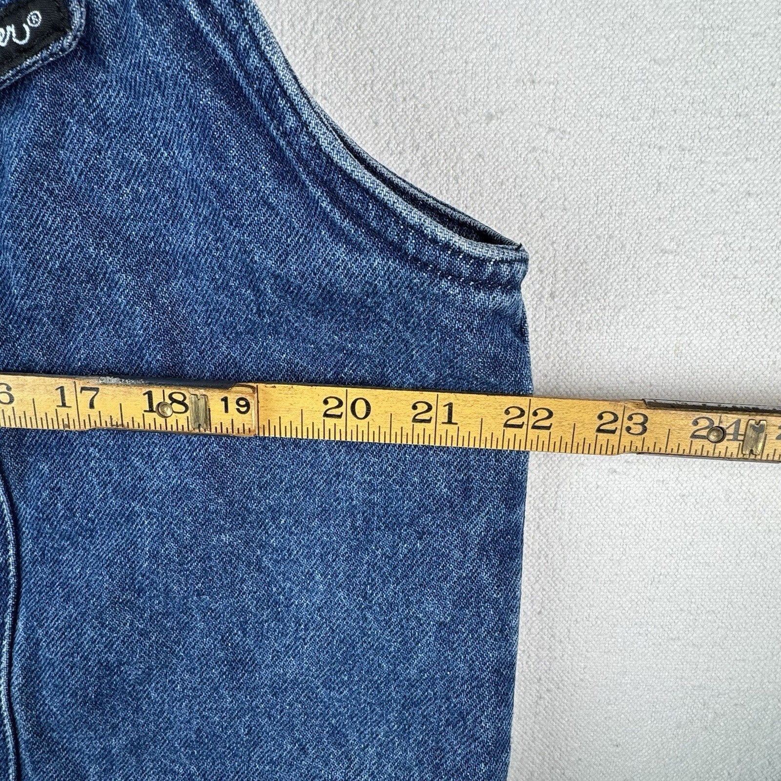 90’s Vintage Roper Blue Denim Vest XL 100% Cotton Western Made In USA 22”
