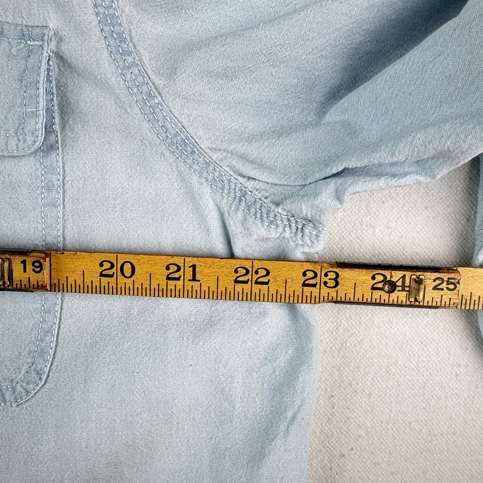 Lauren Ralph Lauren Women's XL Blue Chambray Button Down Shirt 100% Cotton