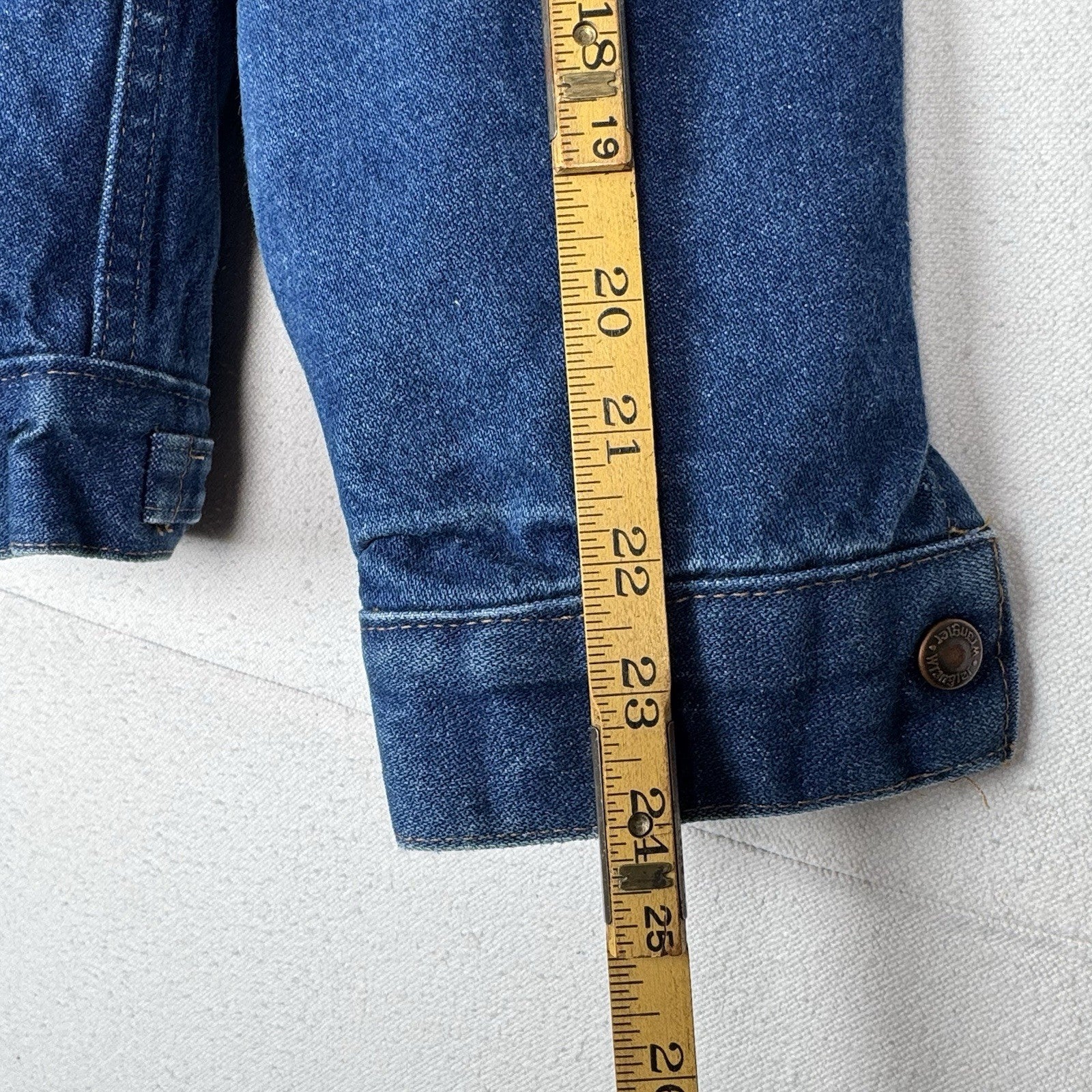 Vintage Wrangler Sherpa Denim Jean Trucker Jacket Men’s Large L Blue Made In USA