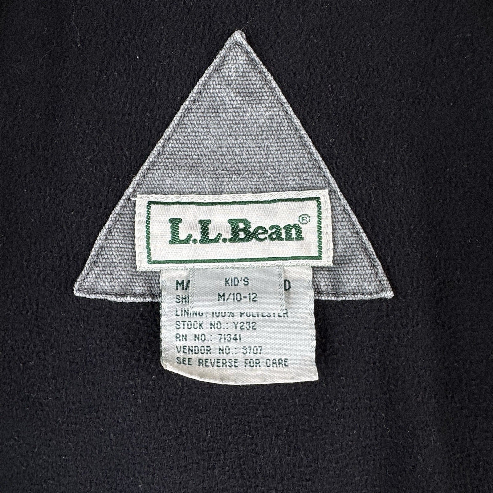 Vtg L.L. Bean Aztec Canvas Vest Kids M 10-12 Southwestern Zip Western Gray
