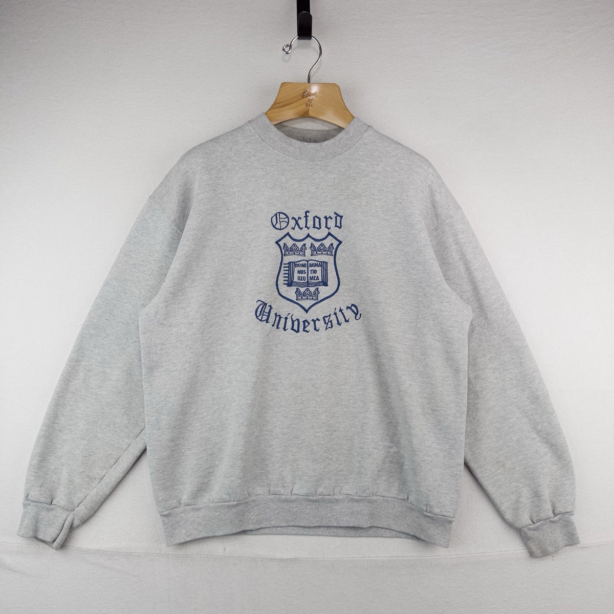 80’s Vtg Oxford University Embroidered Crest Crown Sweatshirt England Gray L