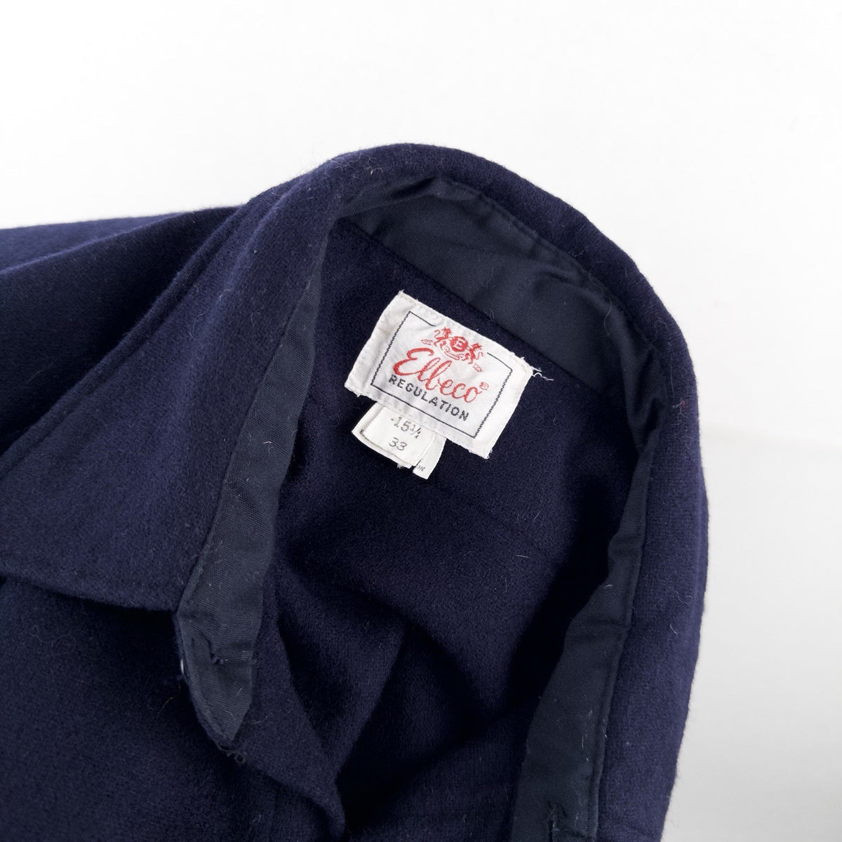 50’s Vintage Military Wool Navy Blue Shirt Elbeco Regulation Men’s 15.5 Large