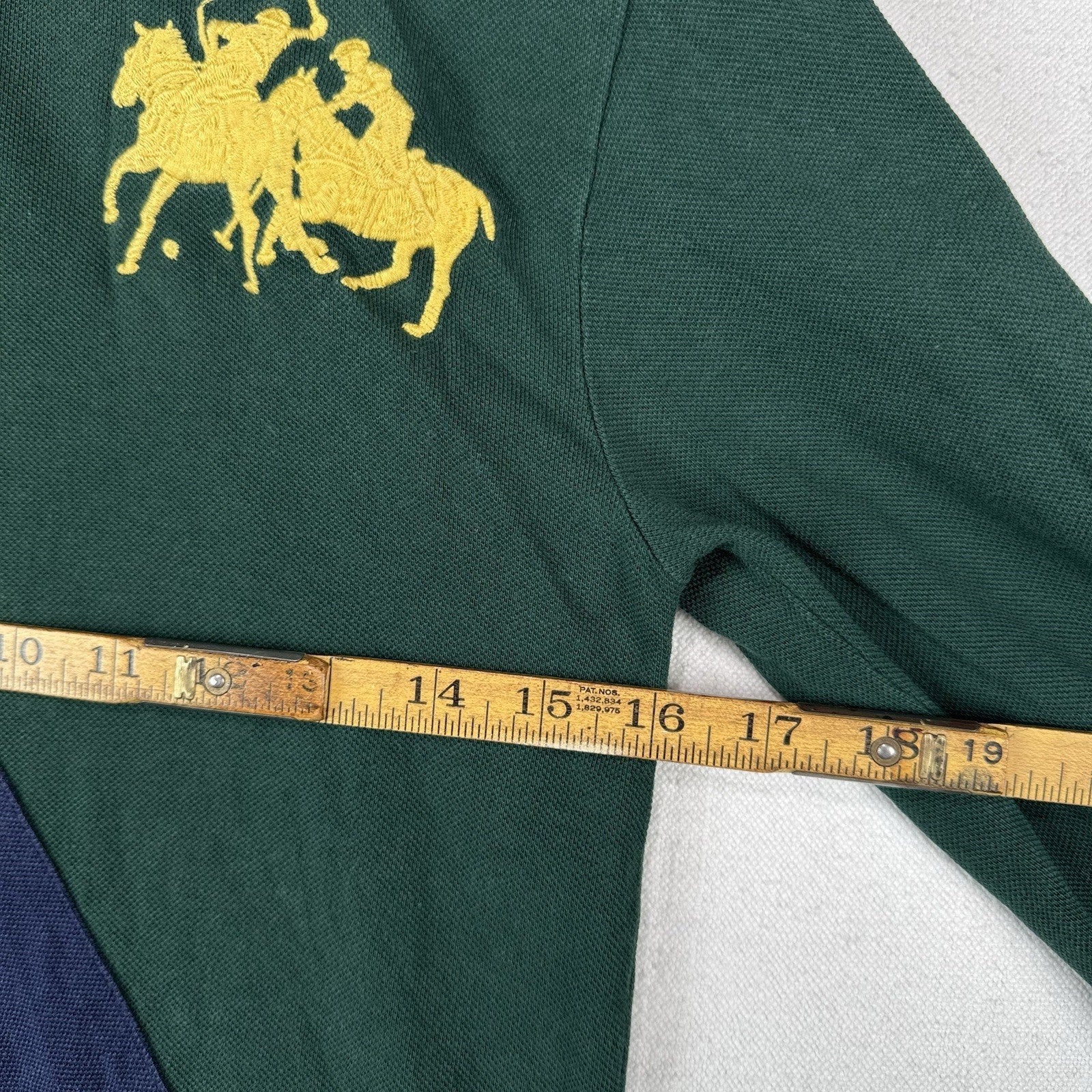 Vintage Polo Ralph Lauren Boy’s M 10-12 Shirt Green Long Sleeve Double Big Pony