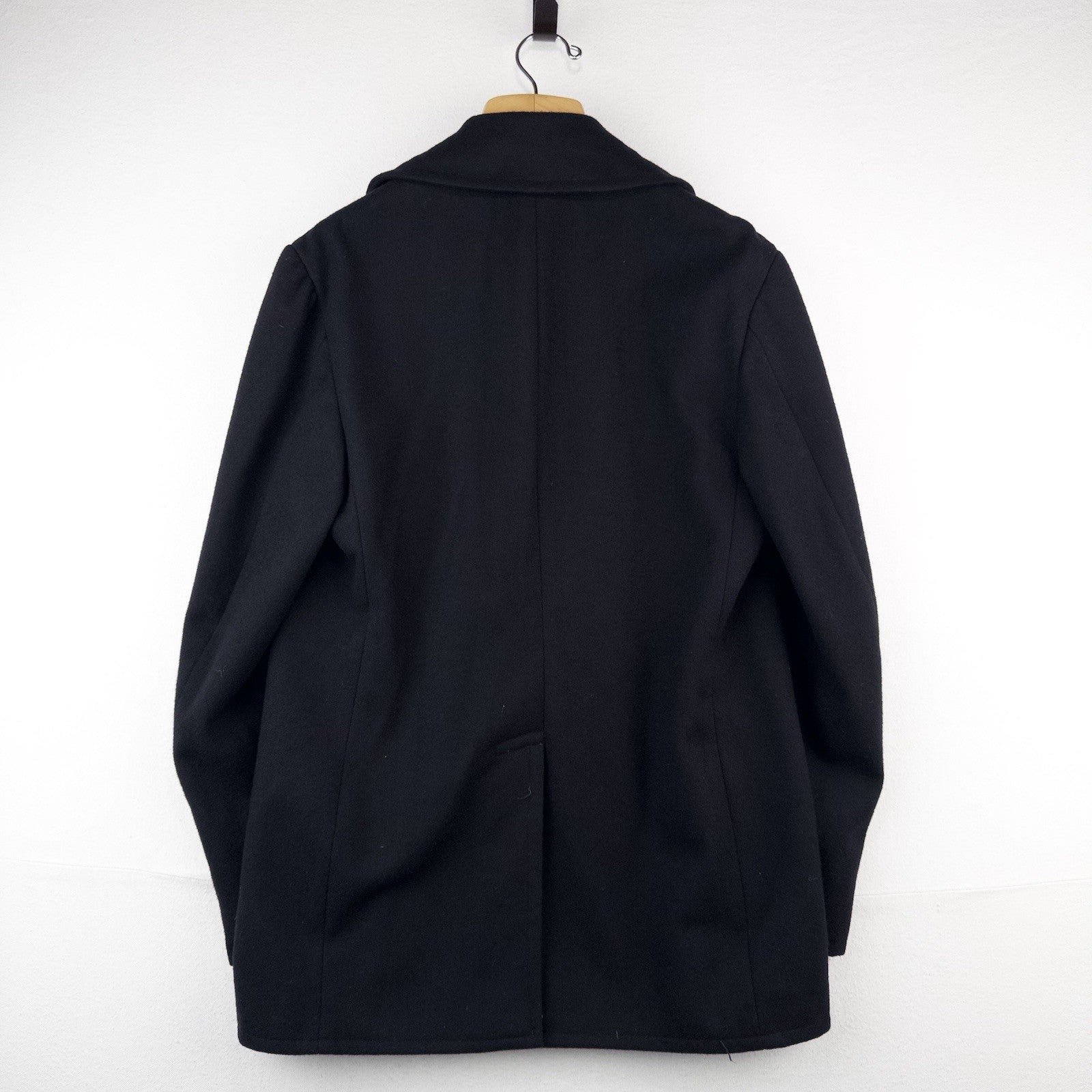 70's Vtg Navy Enlisted Military Peacoat Coat Men’s 40R Blue Wool Metal Buttons