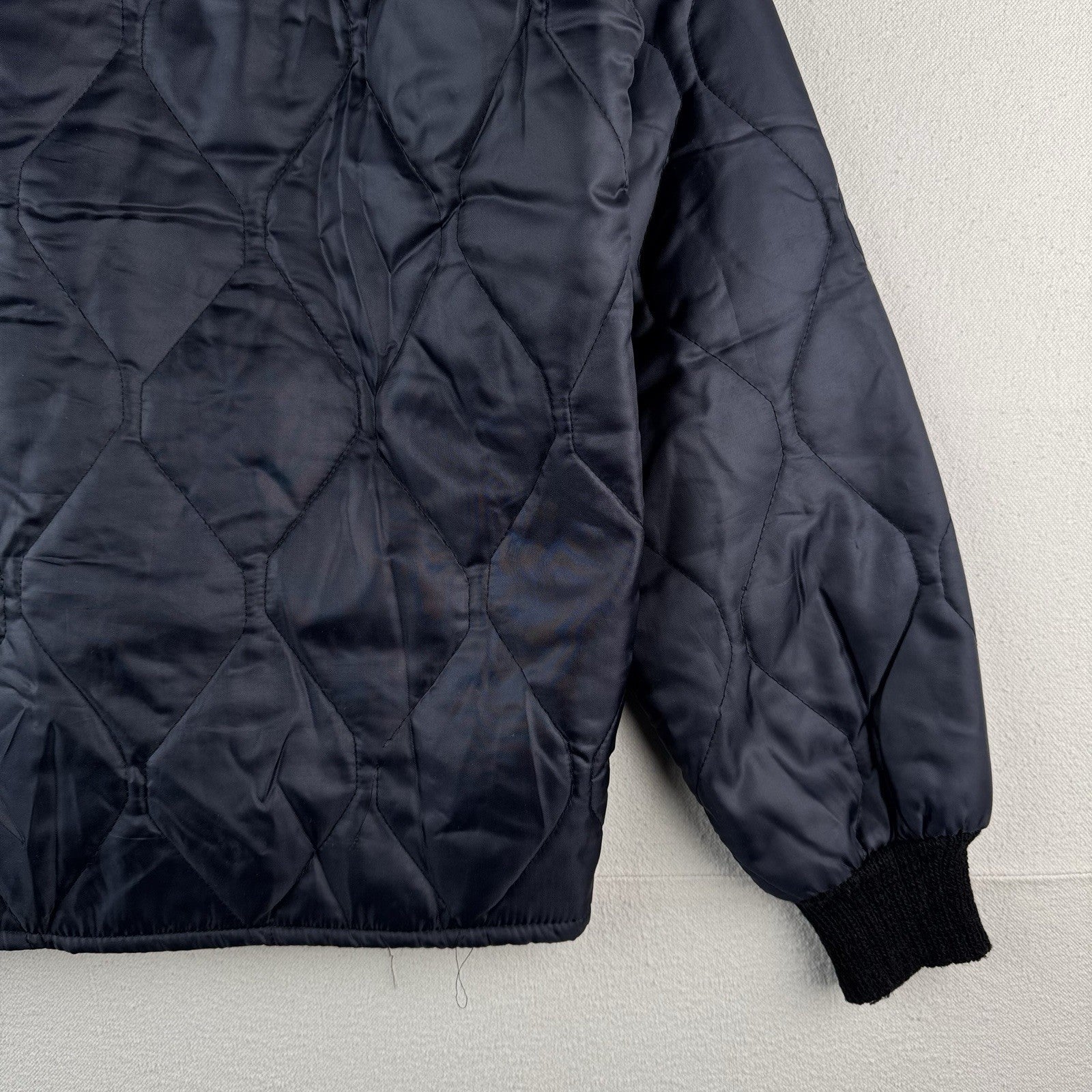 80’s Vtg Quilted Liner Jacket Blue Dacron Workwear Bomber Medium Made In USA