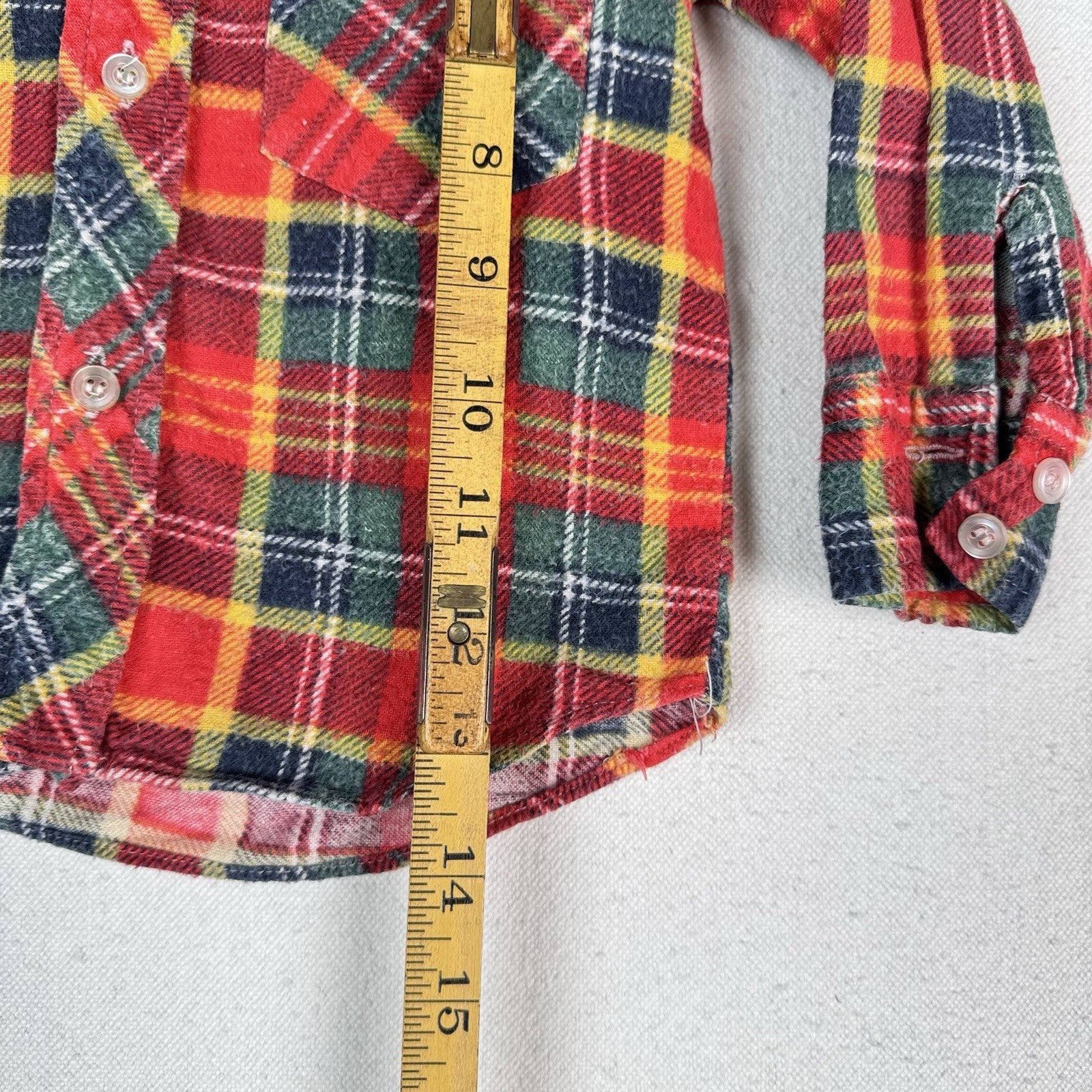 Vintage 60’s 70’s Kmart Kids Flannel Old Navy Cargo Pants Set Red Blue Green 4T