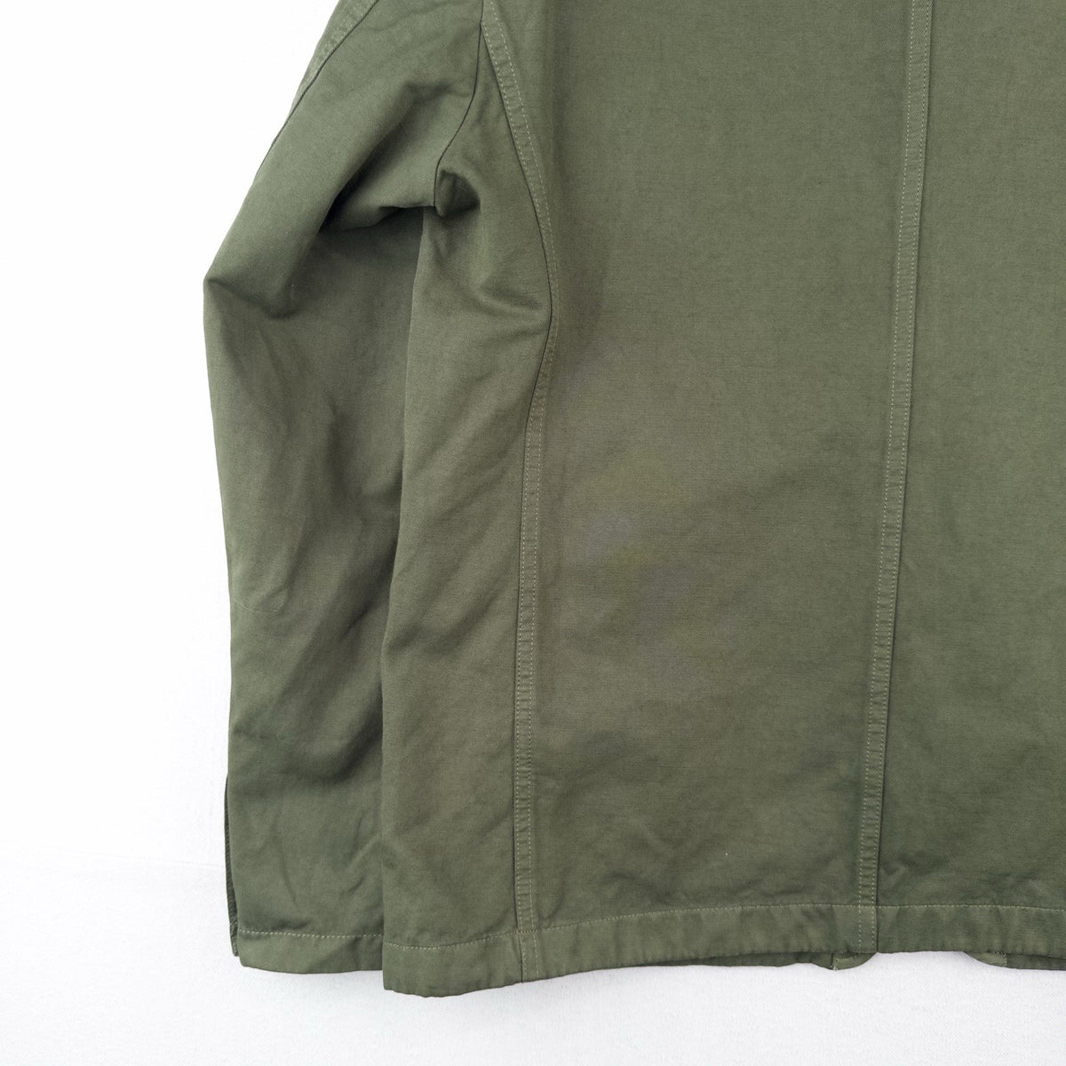 Wallace Barnes Tessuti Sondrio Olive Green Cotton Workwear Chore Coat Blazer 42S
