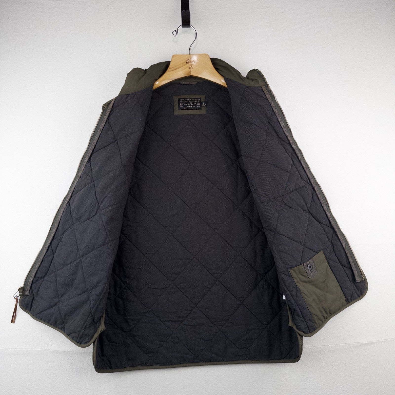 J.Crew Sussex Military Quilted Vest Men M Primaloft Insulated NX-361 Heavy Army