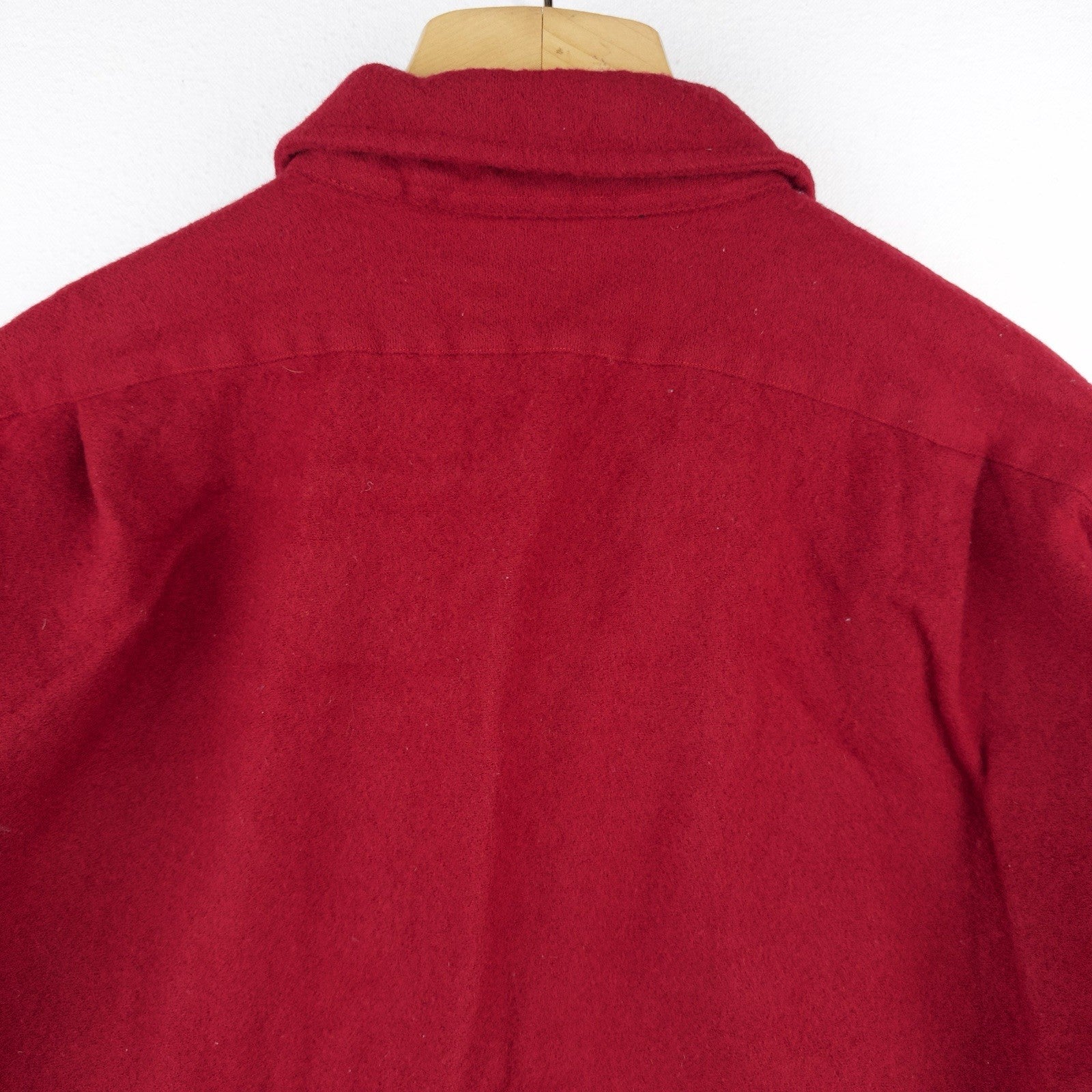 90s Vtg Polo Ralph Lauren Red Lowell 100% Wool Button Up Shirt Boxy *Distressed
