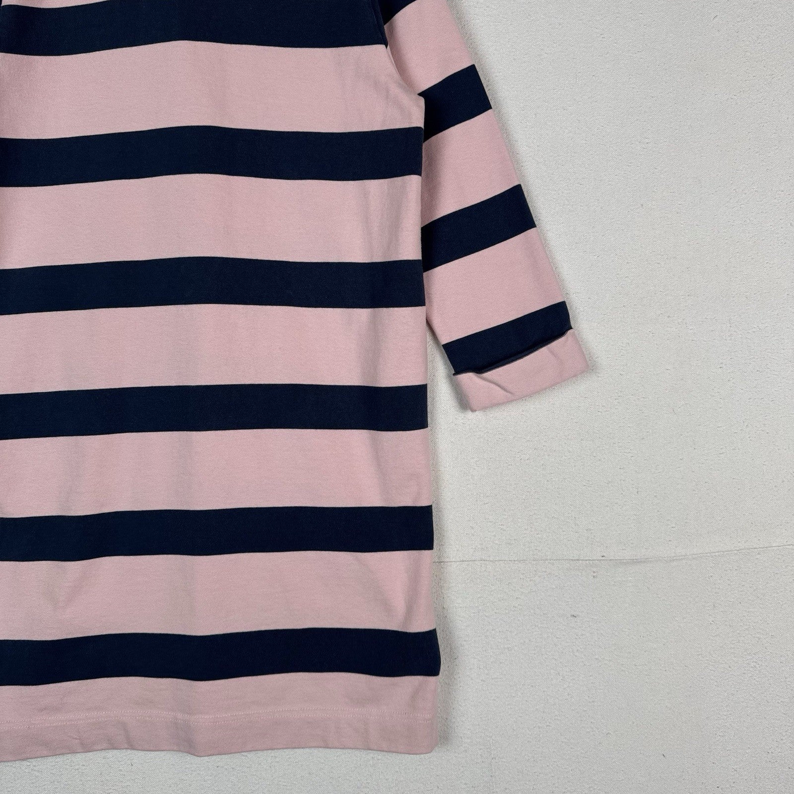 Abercrombie & Fitch Rugby Dress Woman’s Medium Blue Pink Stripe 3/4 Sleeve