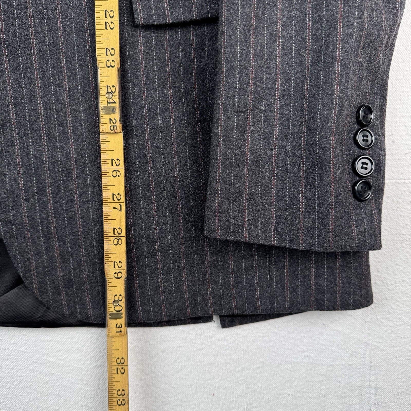70’s Pierre Cardin Blazer Barney’s NY 36R Chest: 18” Gray Pinstripe Made In USA