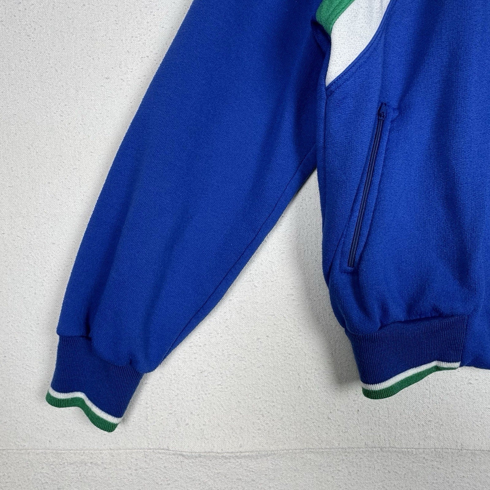 VTG Pony Track Jacket Men Small Retro Stripe Colorblock  Sweatshirt Full Zip Y2K